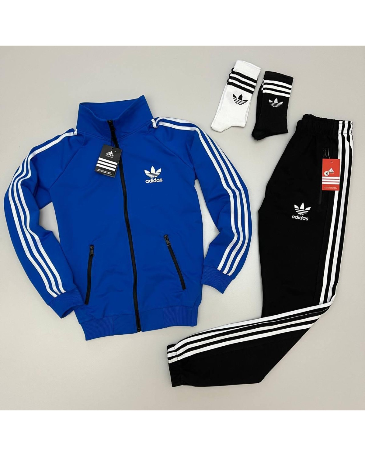 Костюм Adidas олімпійка синя - штани чорні