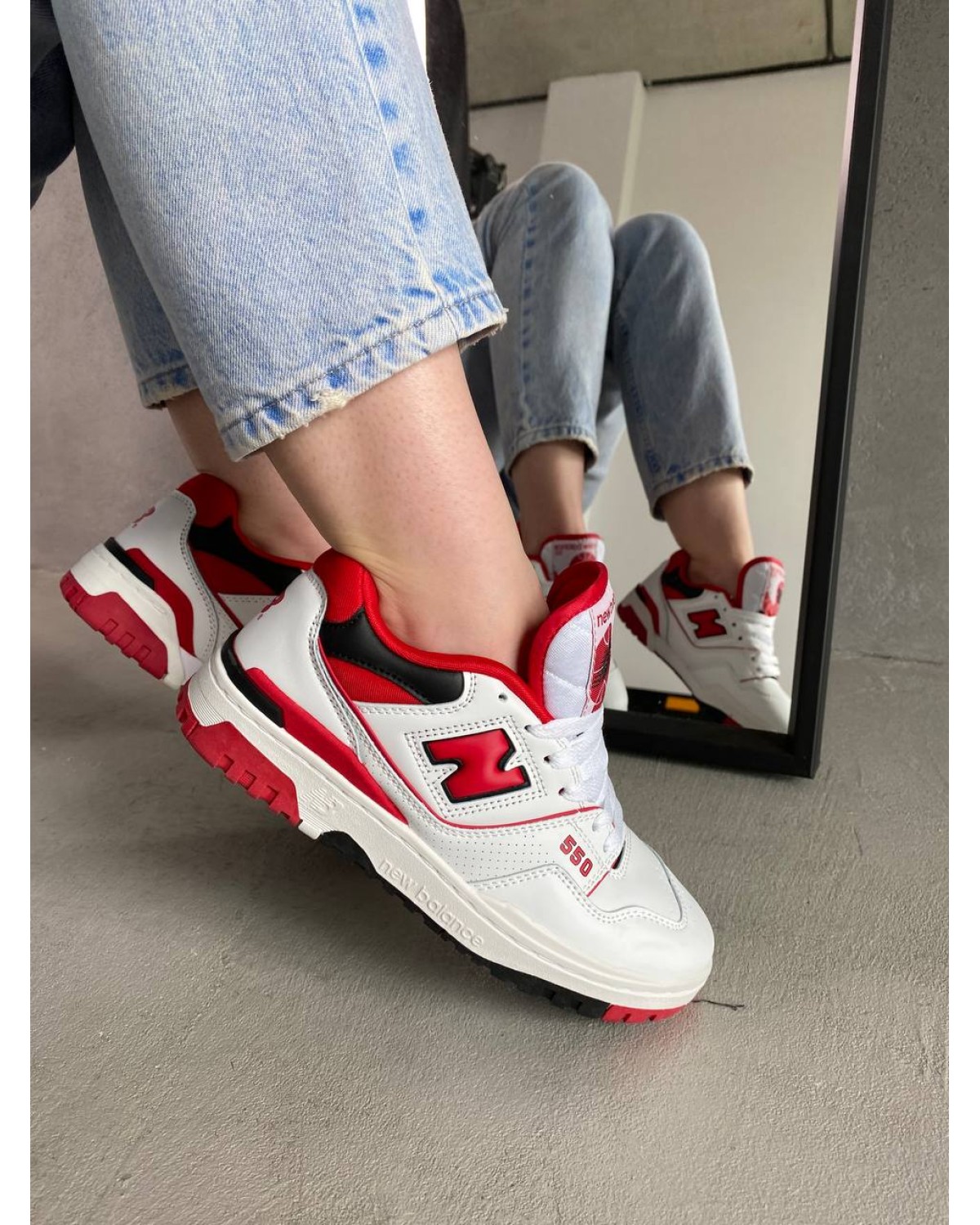 New Balance 550 White Team Red