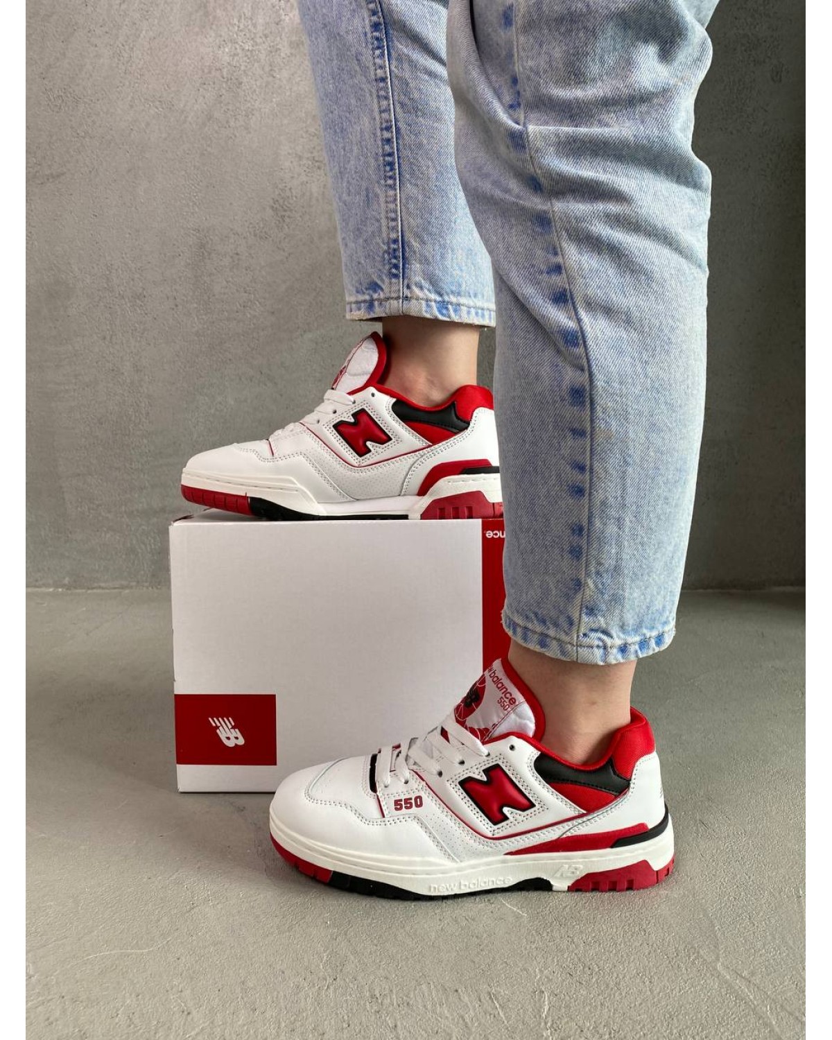 New Balance 550 White Team Red