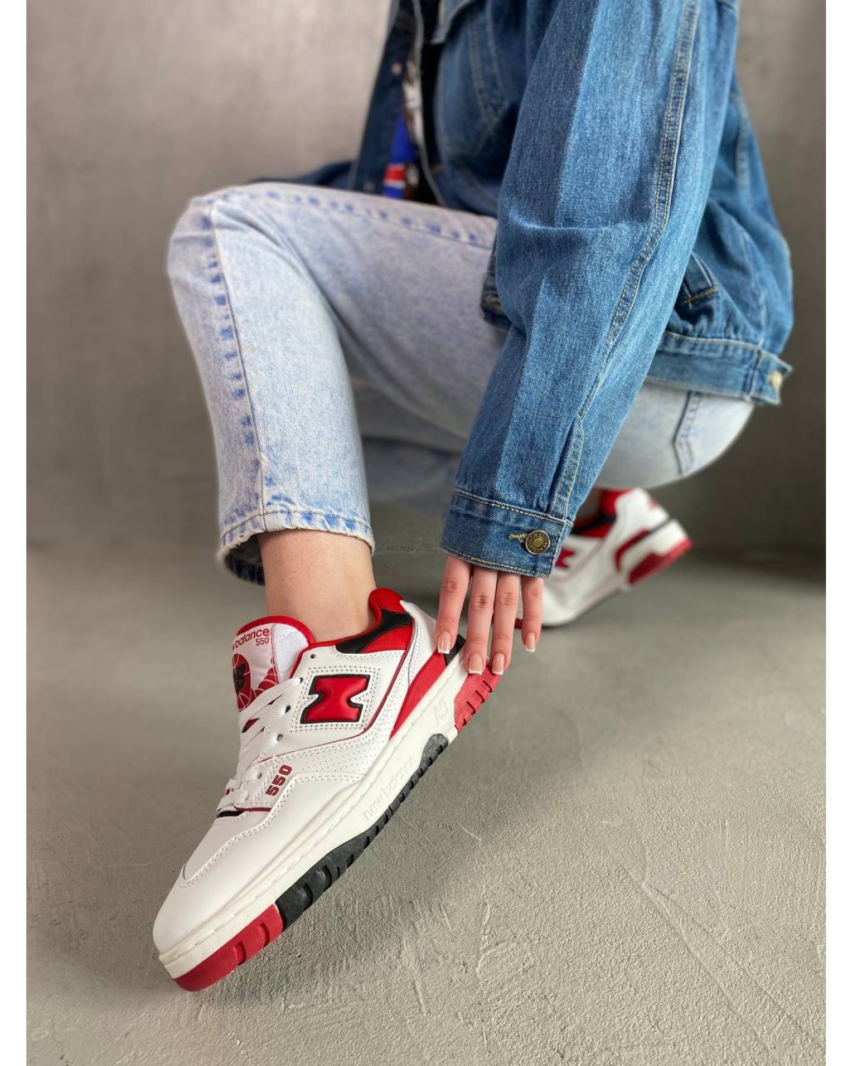 New Balance 550 White Team Red