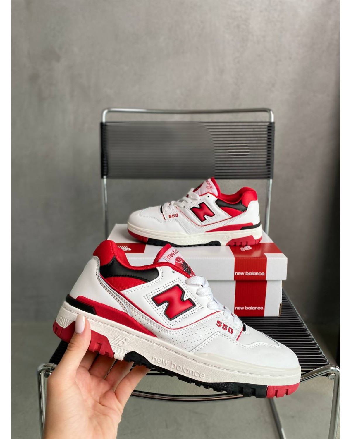 New Balance 550 White Team Red