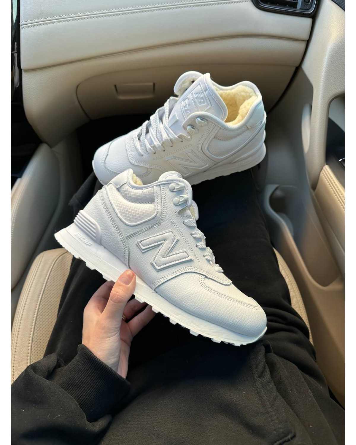 New Balance 574 White Fur