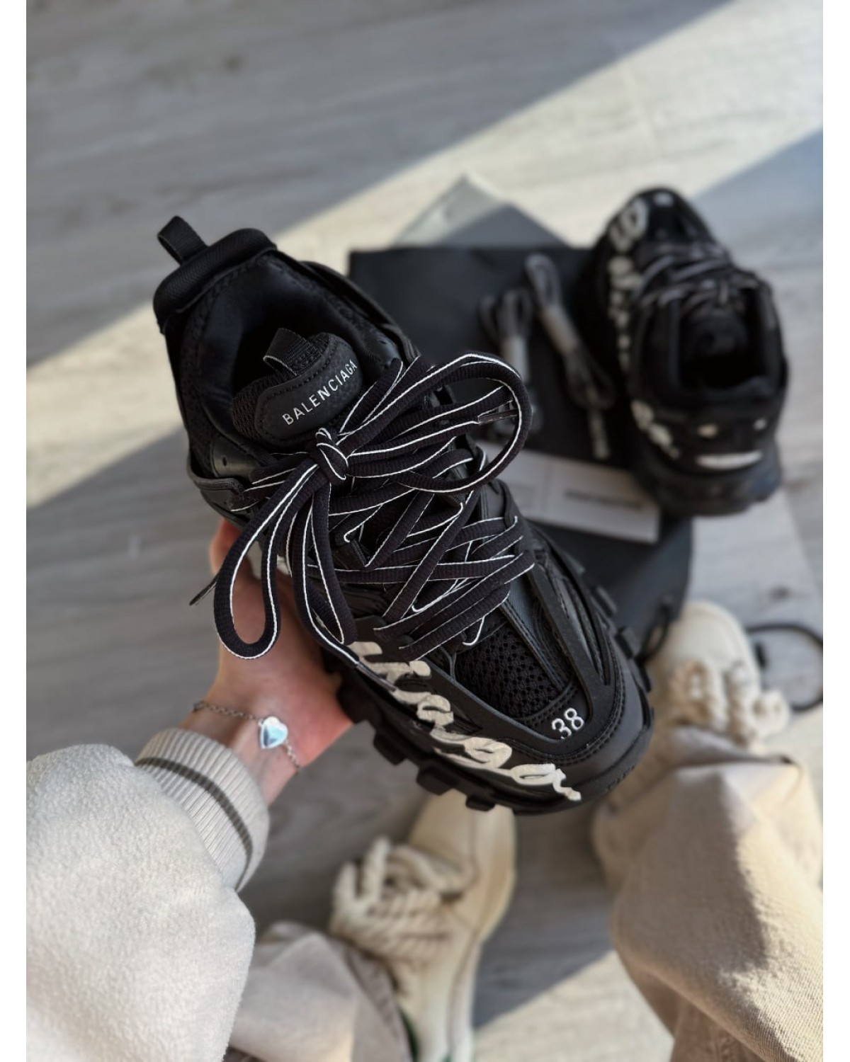 Balenciaga Track Sneaker Signature - Black White