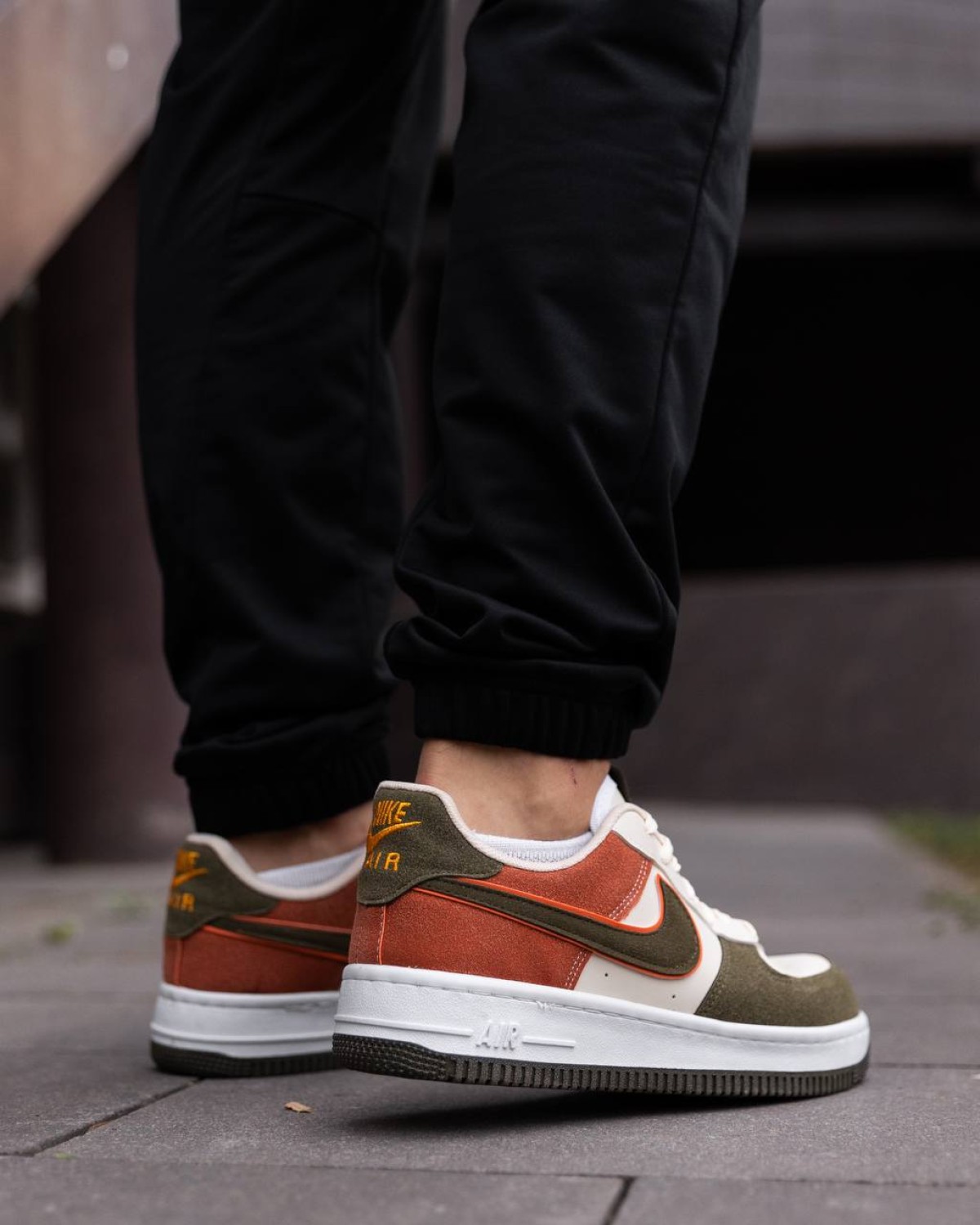 Nike Air Force Grey Beige Orange
