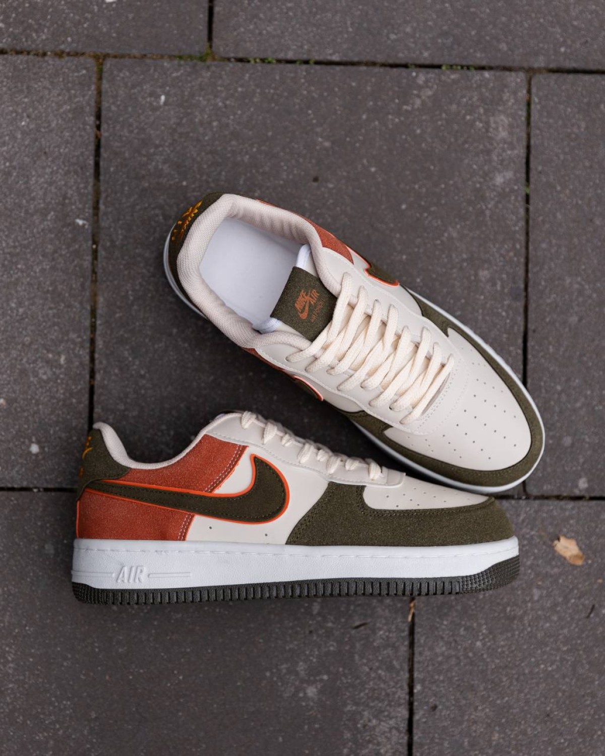 Nike Air Force Grey Beige Orange