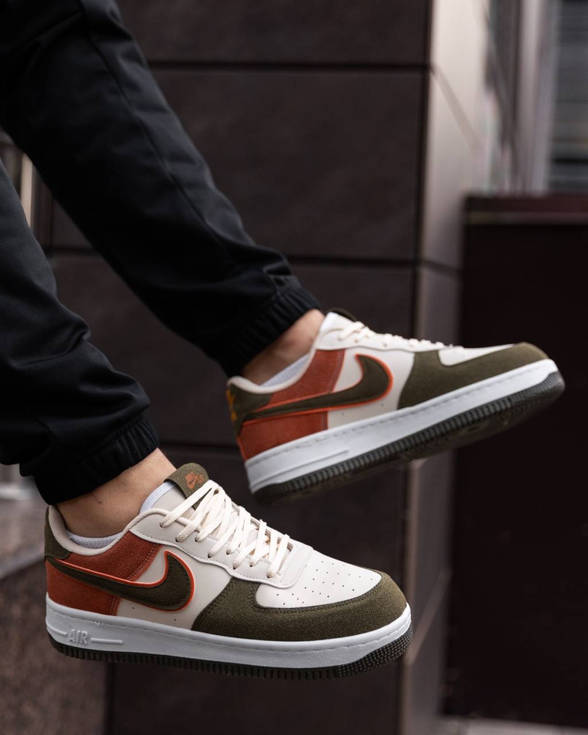 Nike Air Force Grey Beige Orange