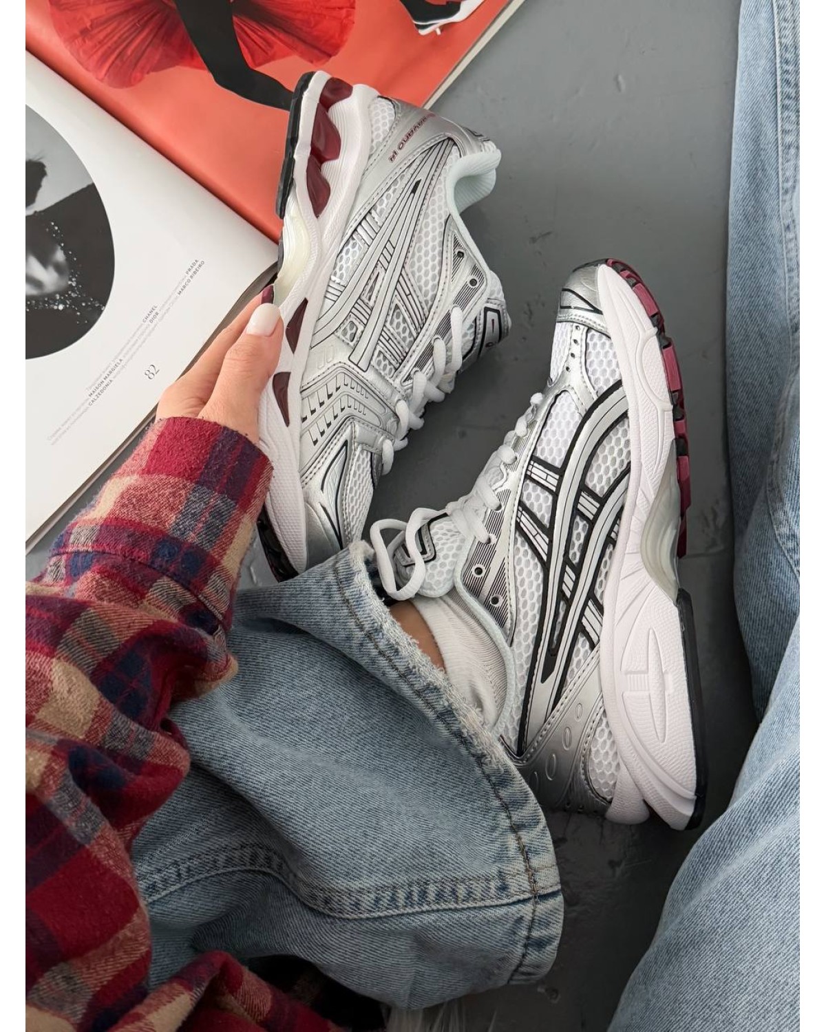 Asics Gel-Kayano 14 Pure Silver Red