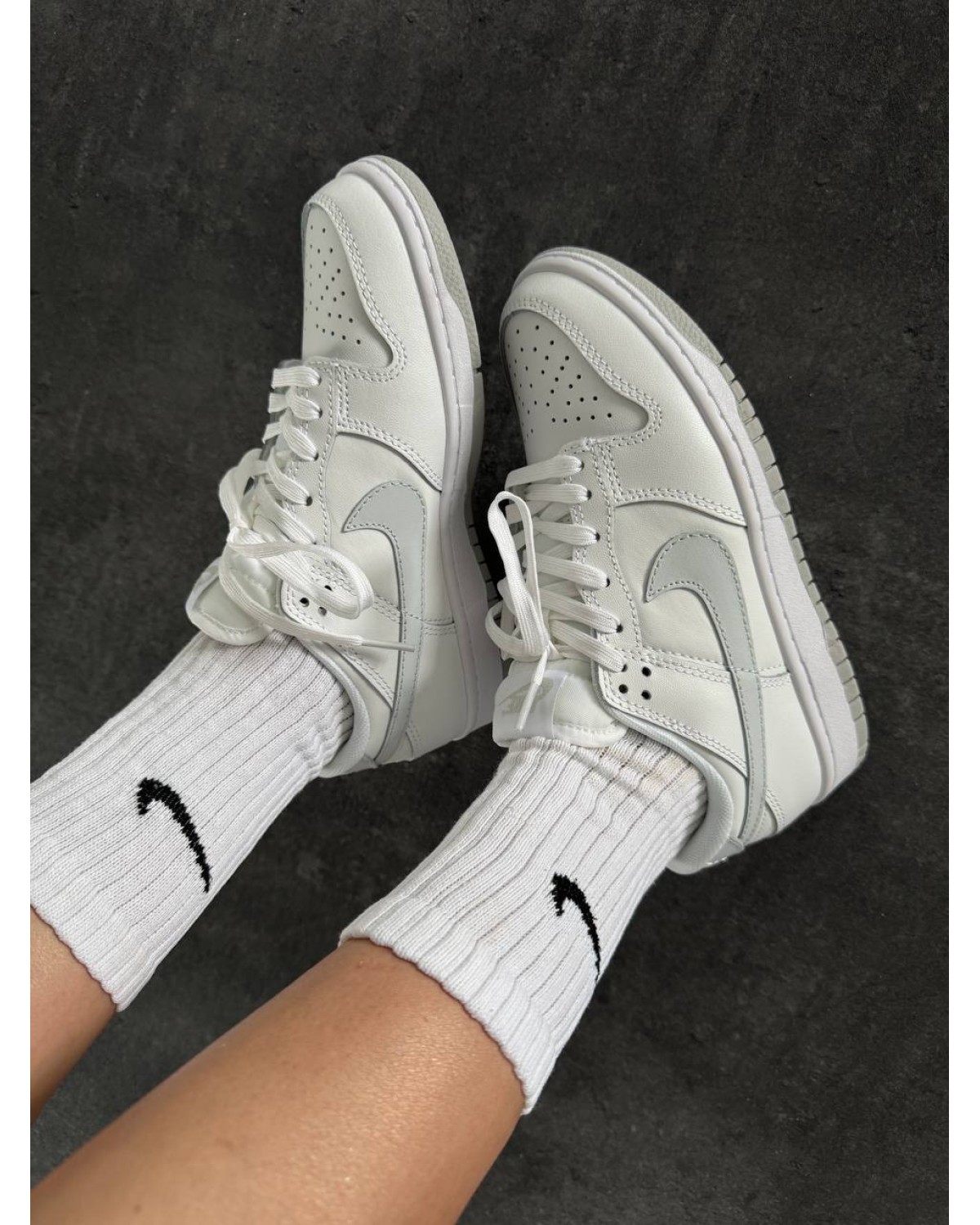 Nike SB Dunk White/Grey Swoosh