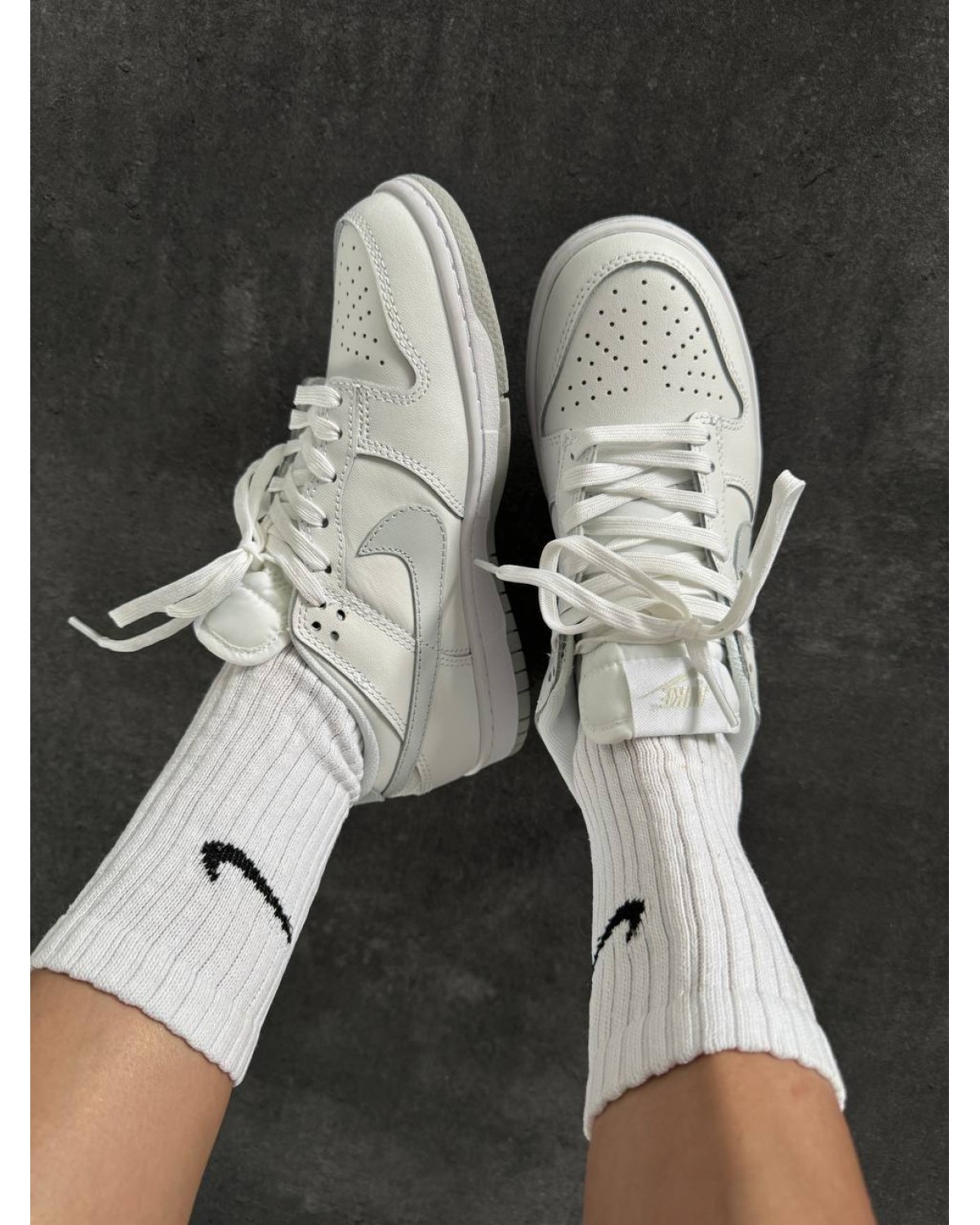 Nike SB Dunk White/Grey Swoosh