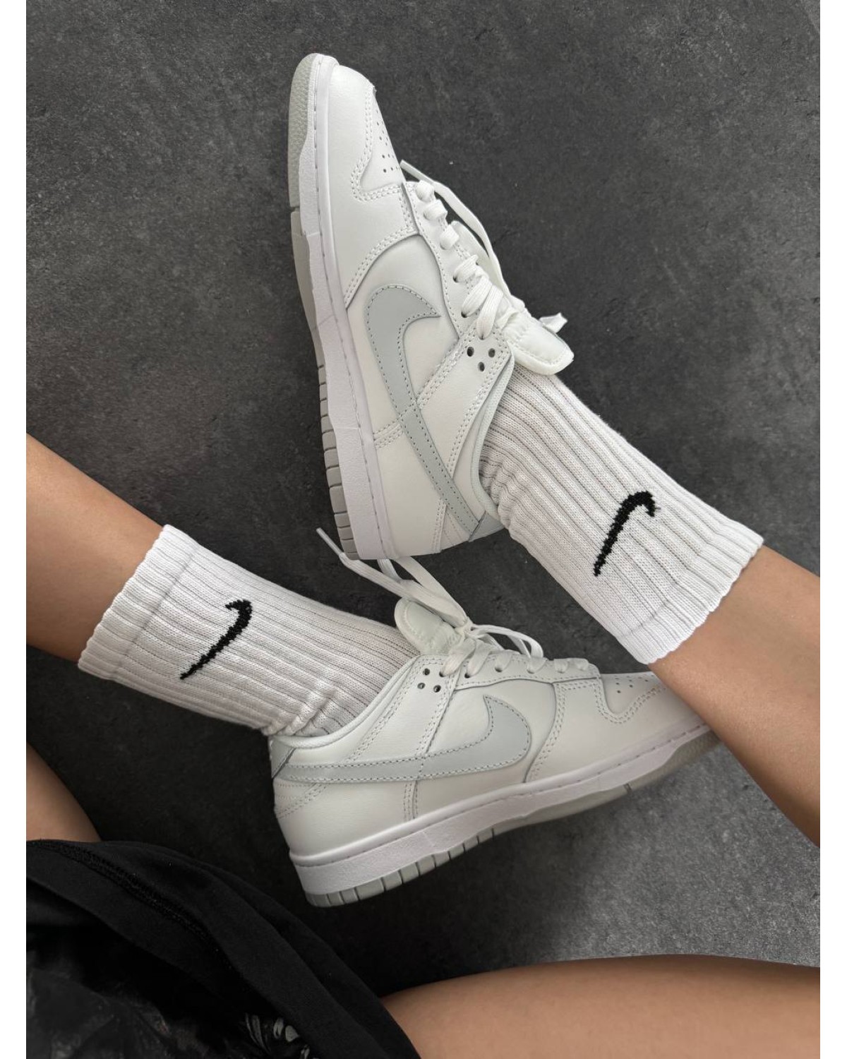 Nike SB Dunk White/Grey Swoosh