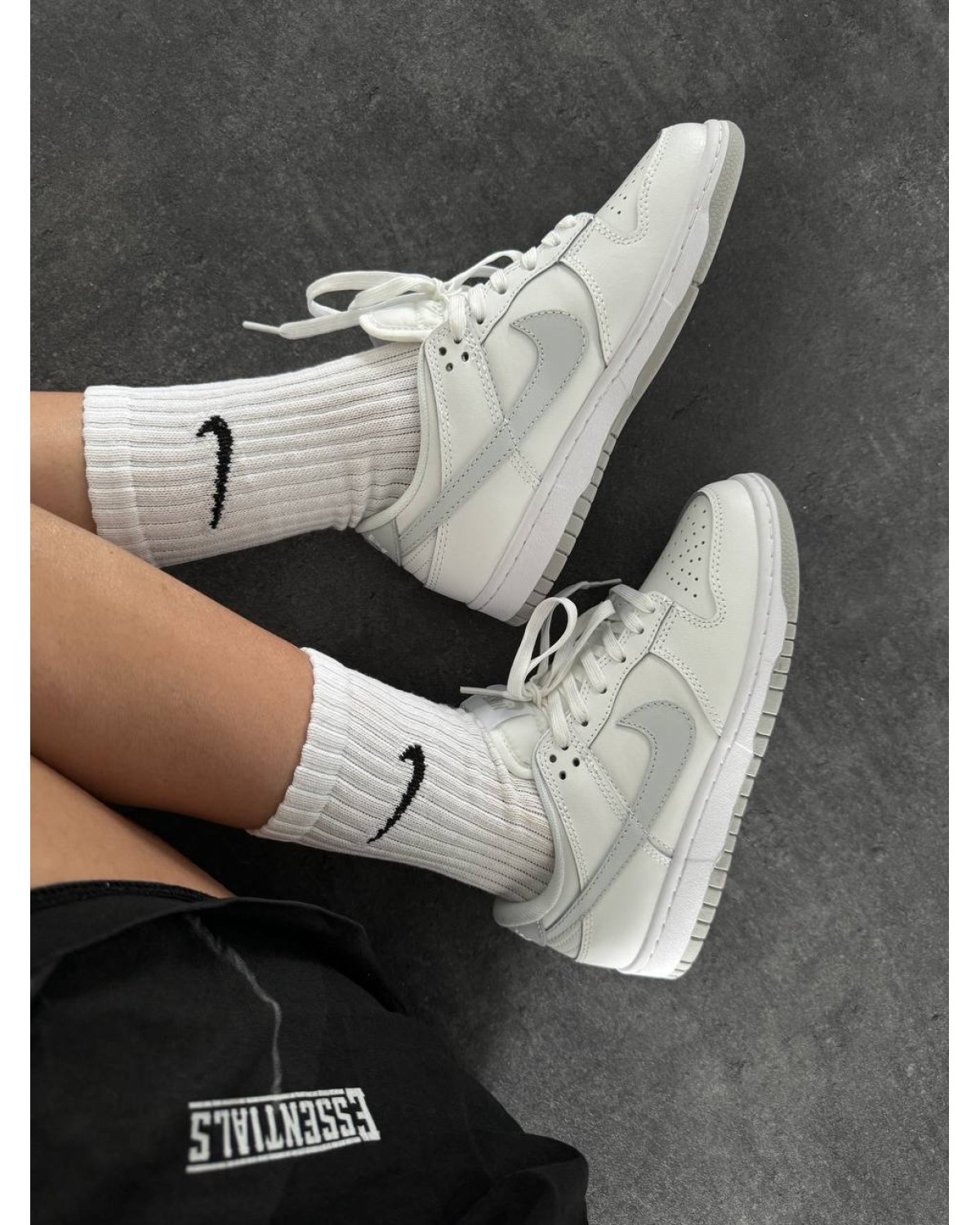 Nike SB Dunk White/Grey Swoosh