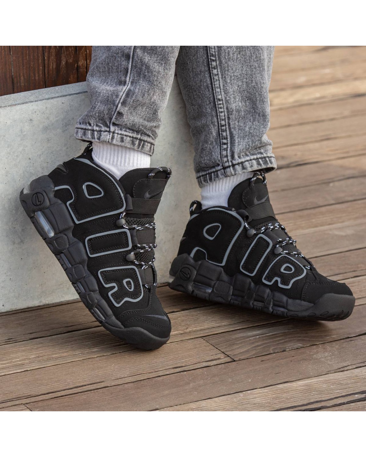 Nike Air More Uptempo Black Grey