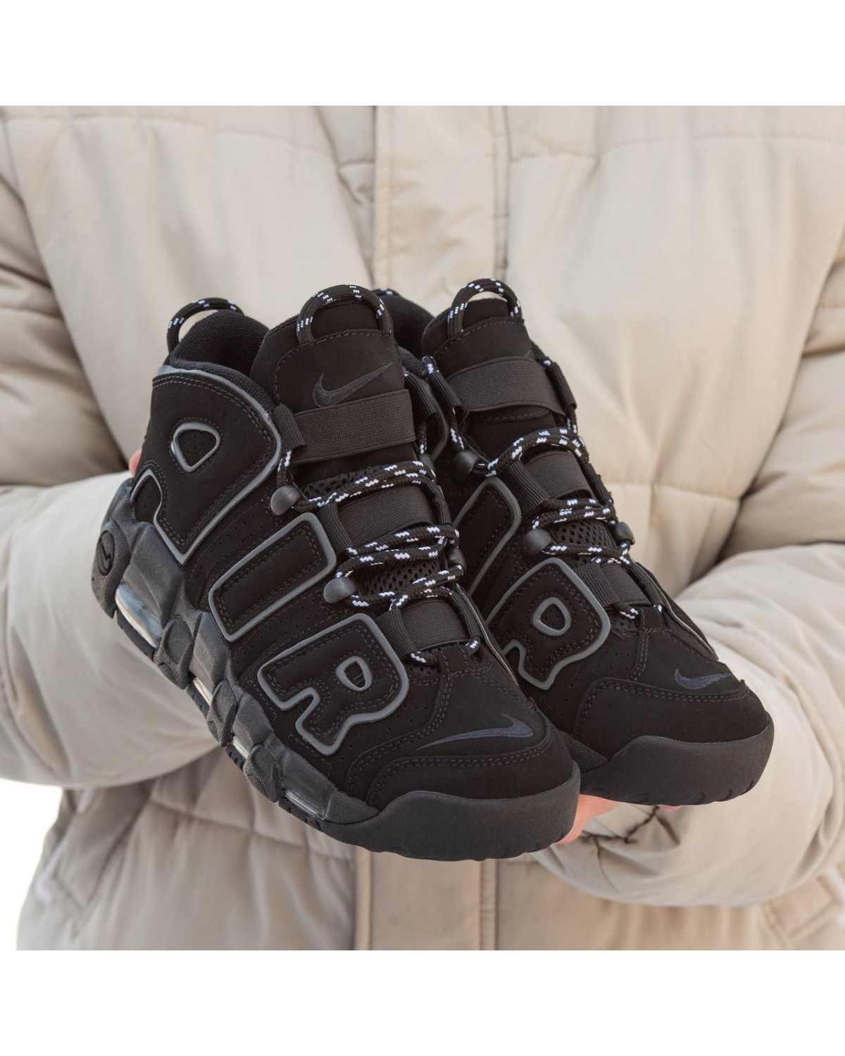 Nike Air More Uptempo Black Grey