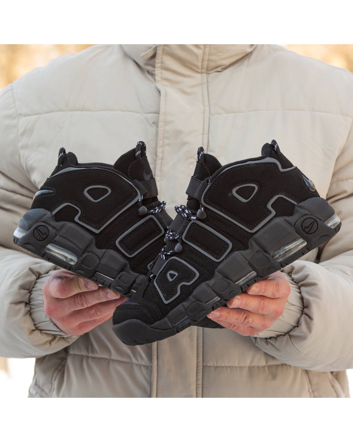 Nike Air More Uptempo Black Grey