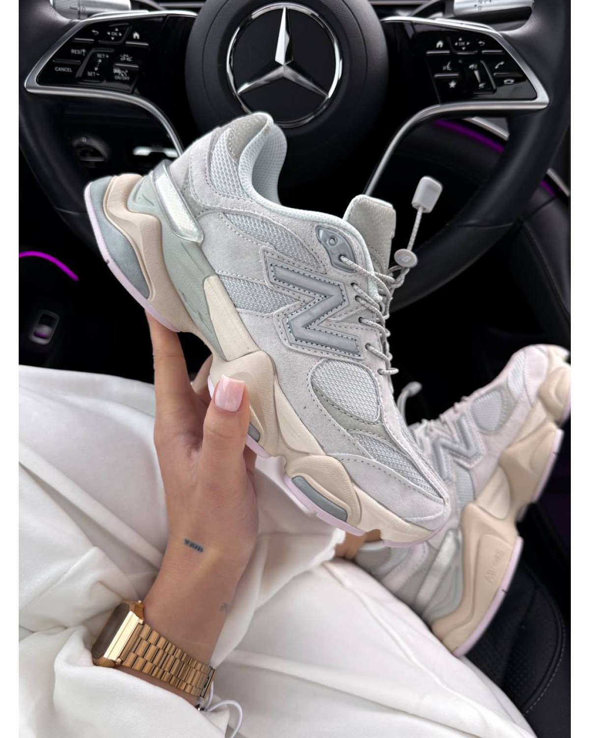 New Balance 9060 Grey Beige Pink
