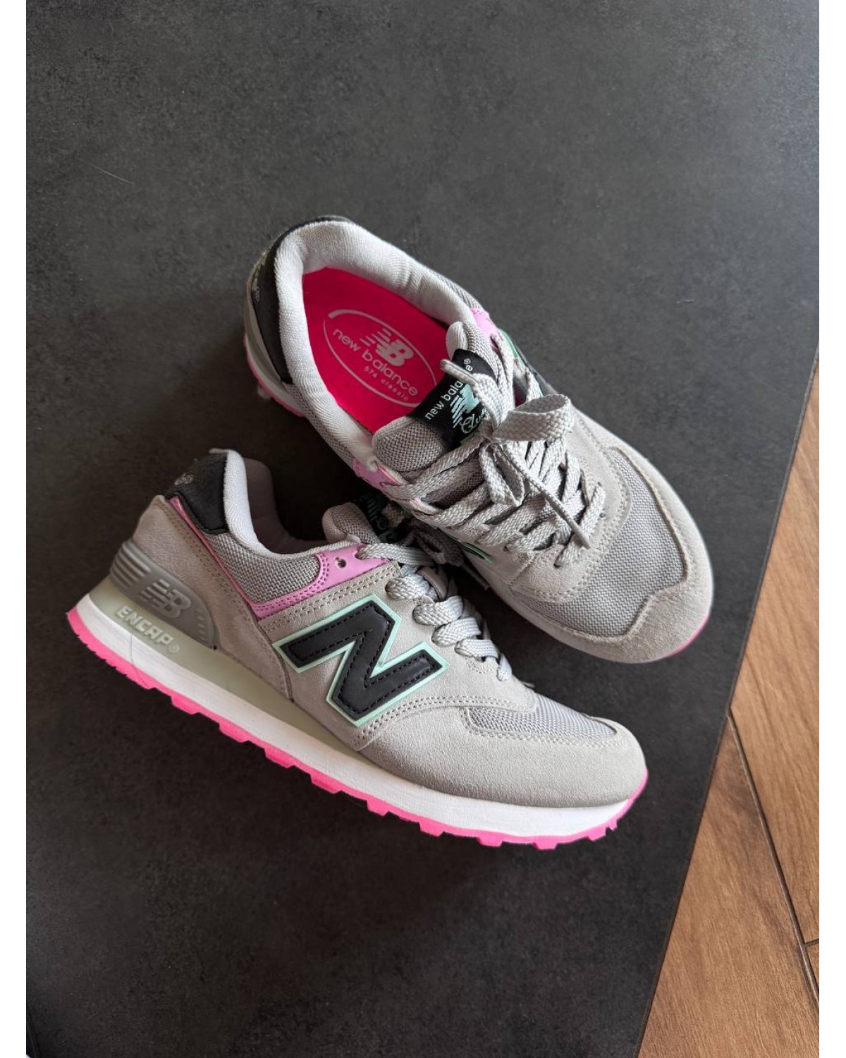 New Balance 574 Grey/Pink/Mint
