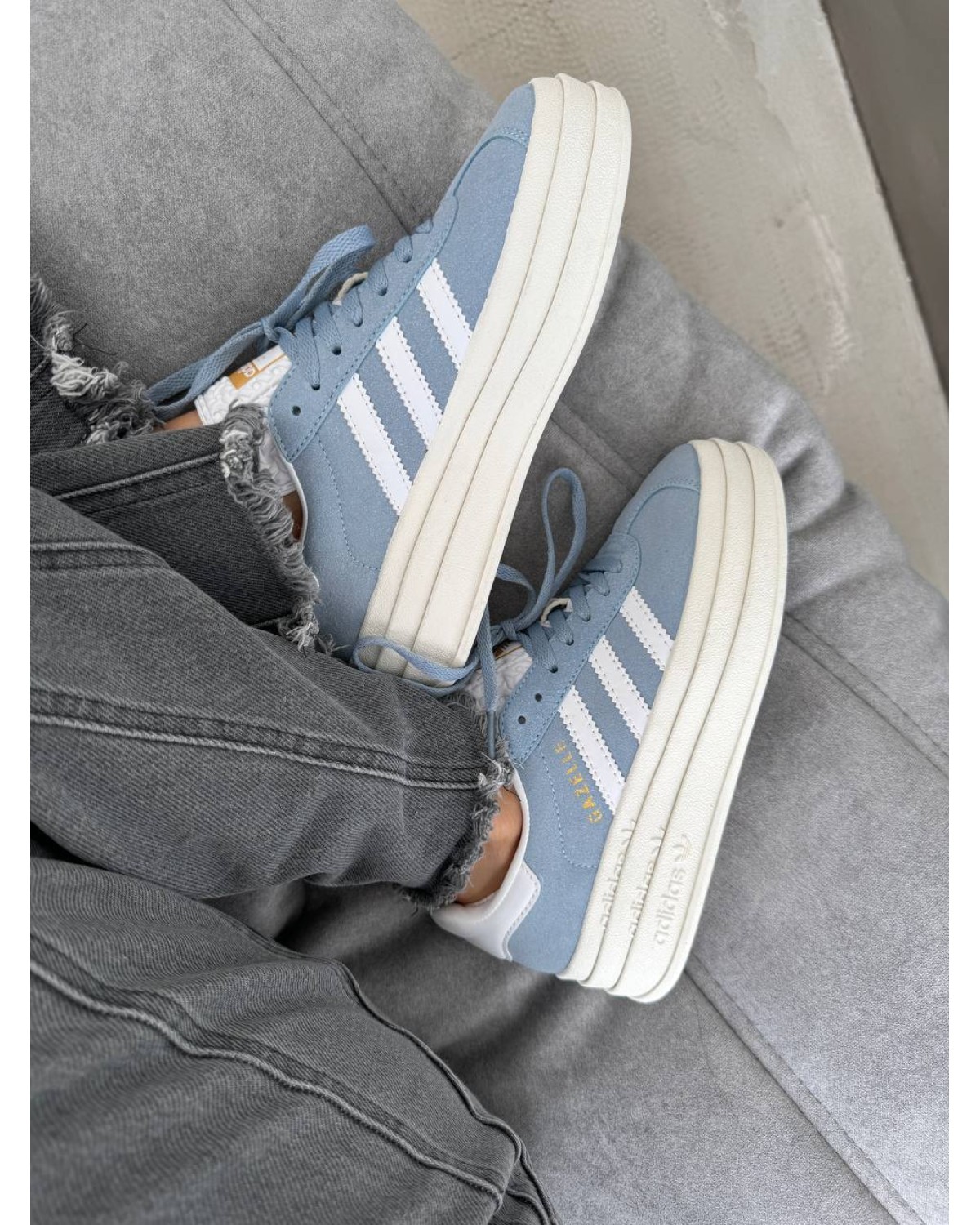Adidas Gazelle Bold Light Blue / White