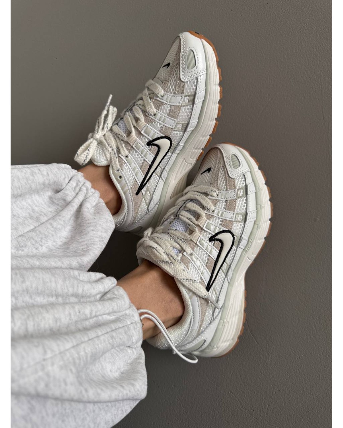Nike P-6000 White Black Swoosh
