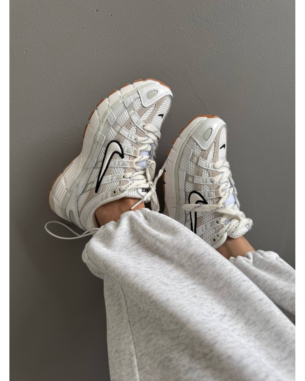 Nike P-6000 White Black Swoosh