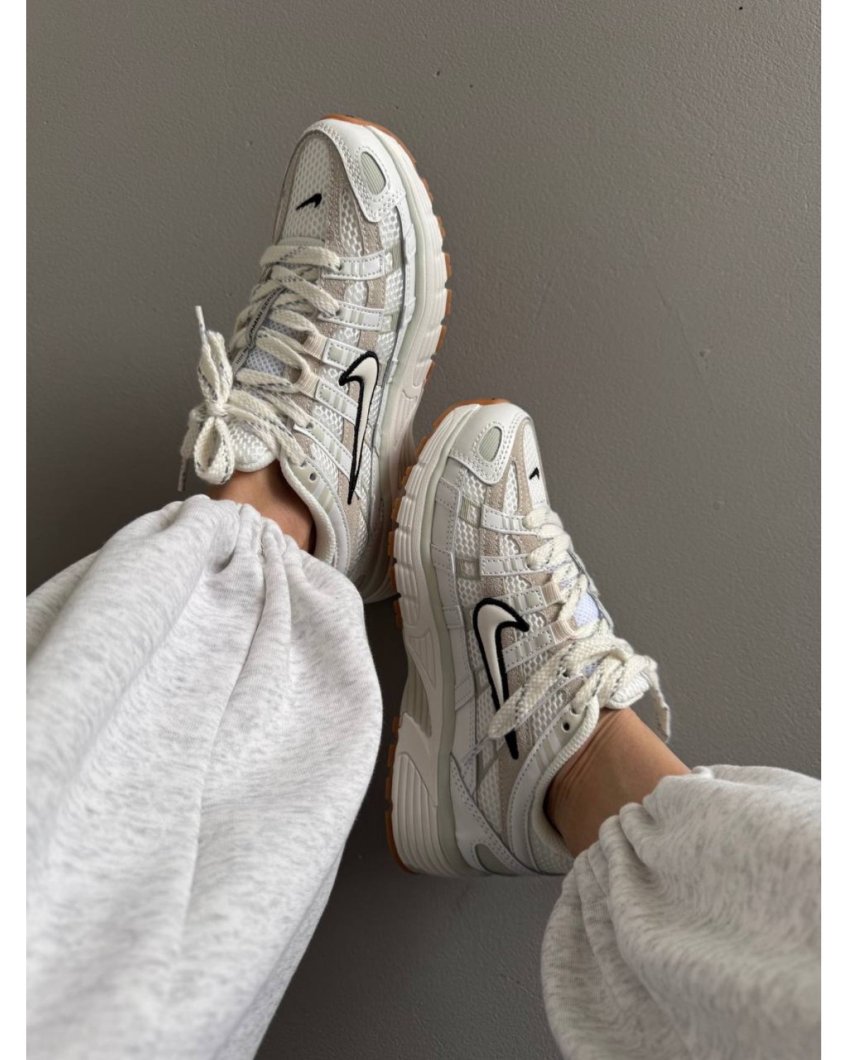 Nike P-6000 White Black Swoosh