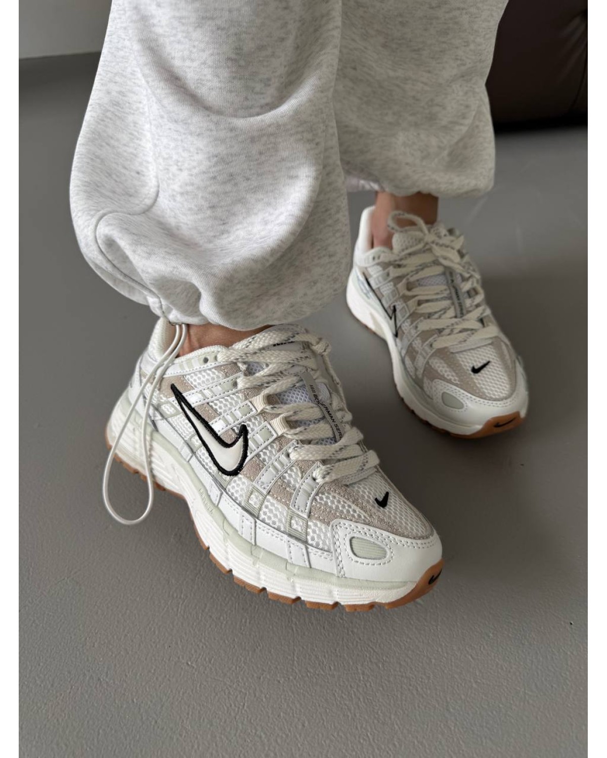 Nike P-6000 White Black Swoosh