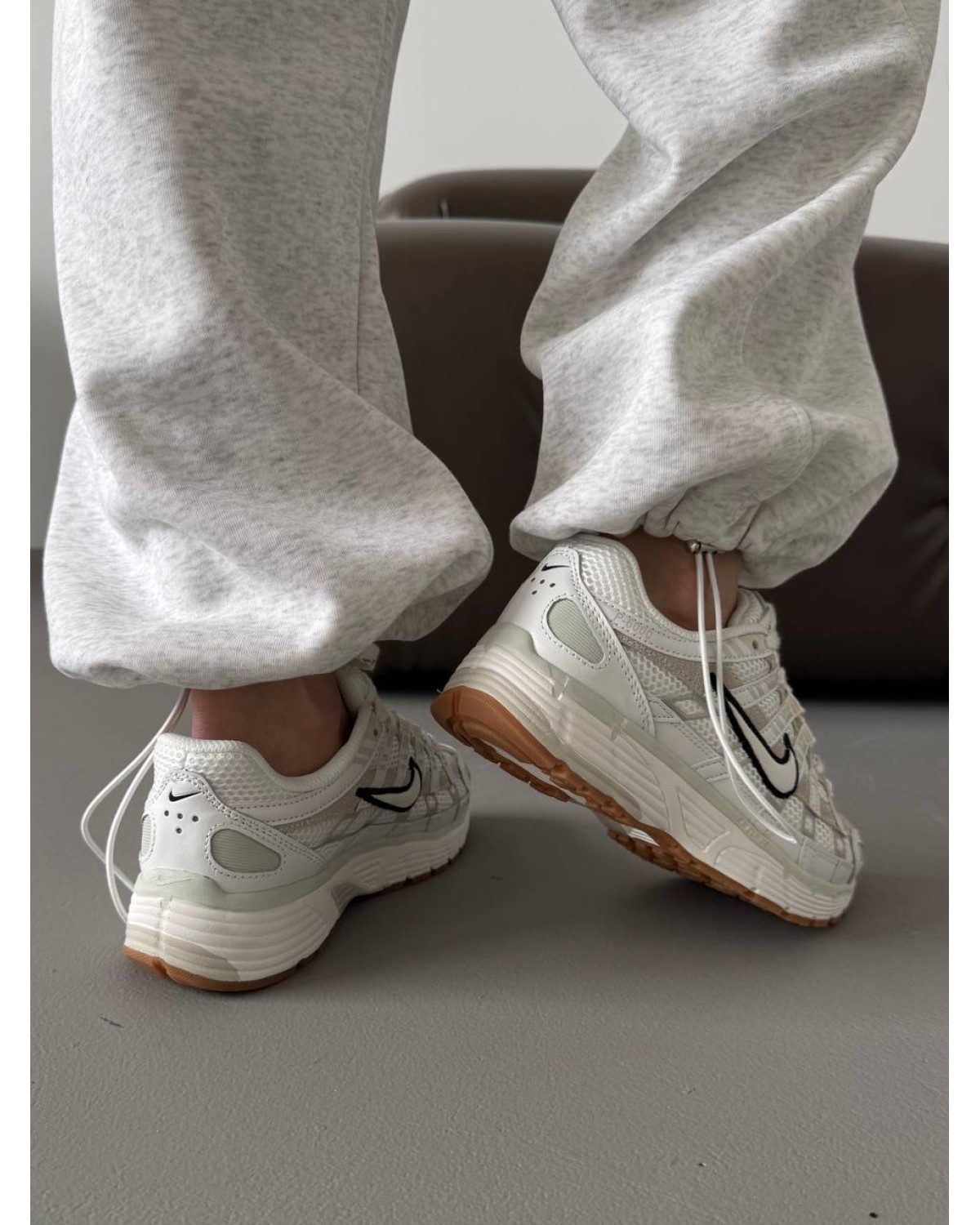 Nike P-6000 White Black Swoosh