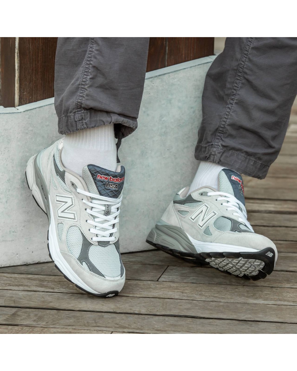 New Balance 990 v3 White Grey