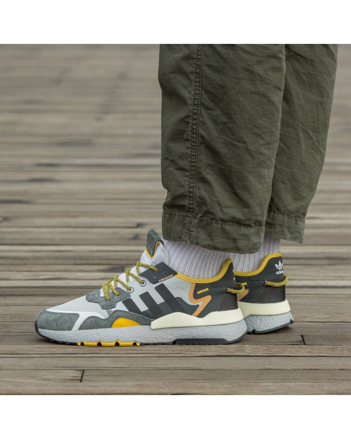 Adidas Nite Jogger Boost Core Black Yellow Dark Grey