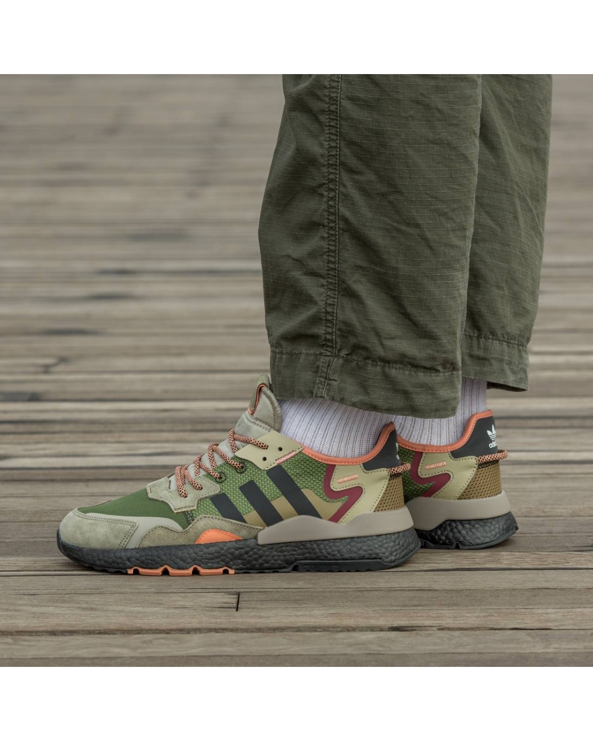 Adidas Nite Jogger Boost Core Black Orange Dark Green