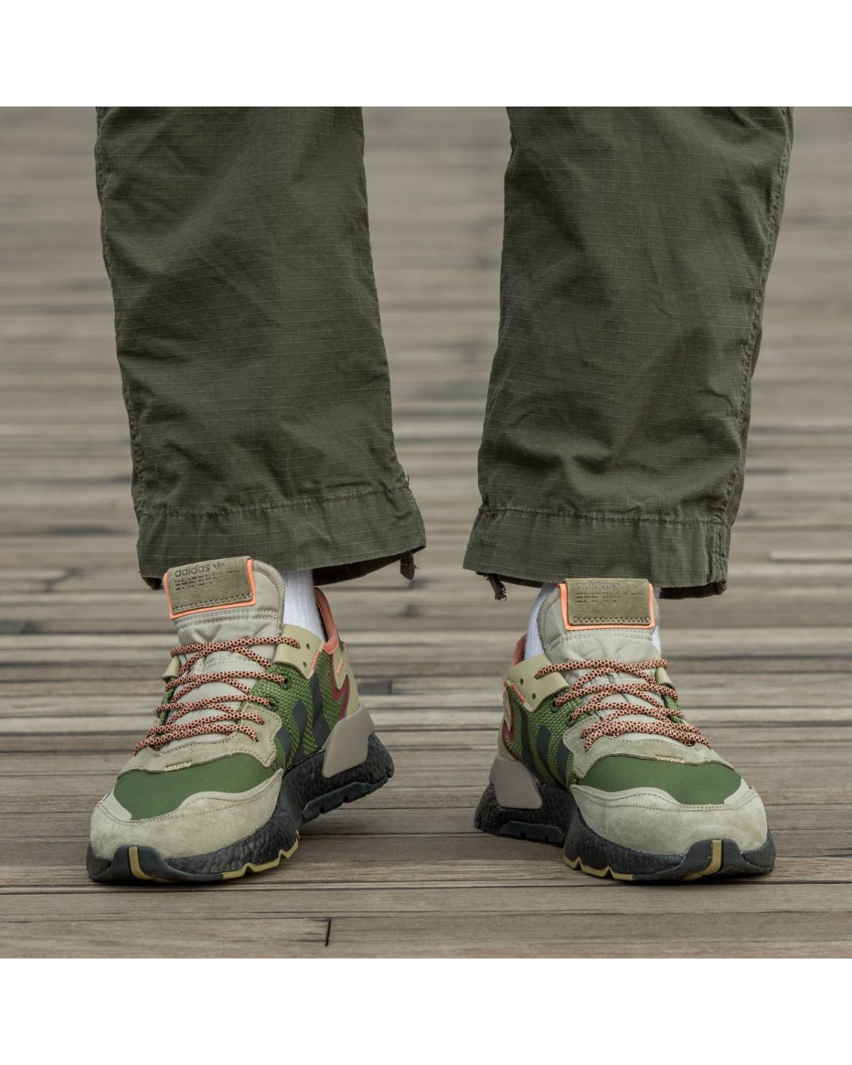 Adidas Nite Jogger Boost Core Black Orange Dark Green