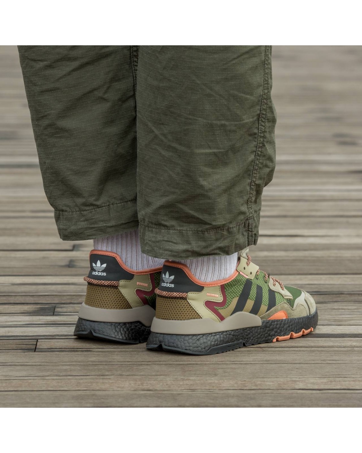 Adidas Nite Jogger Boost Core Black Orange Dark Green