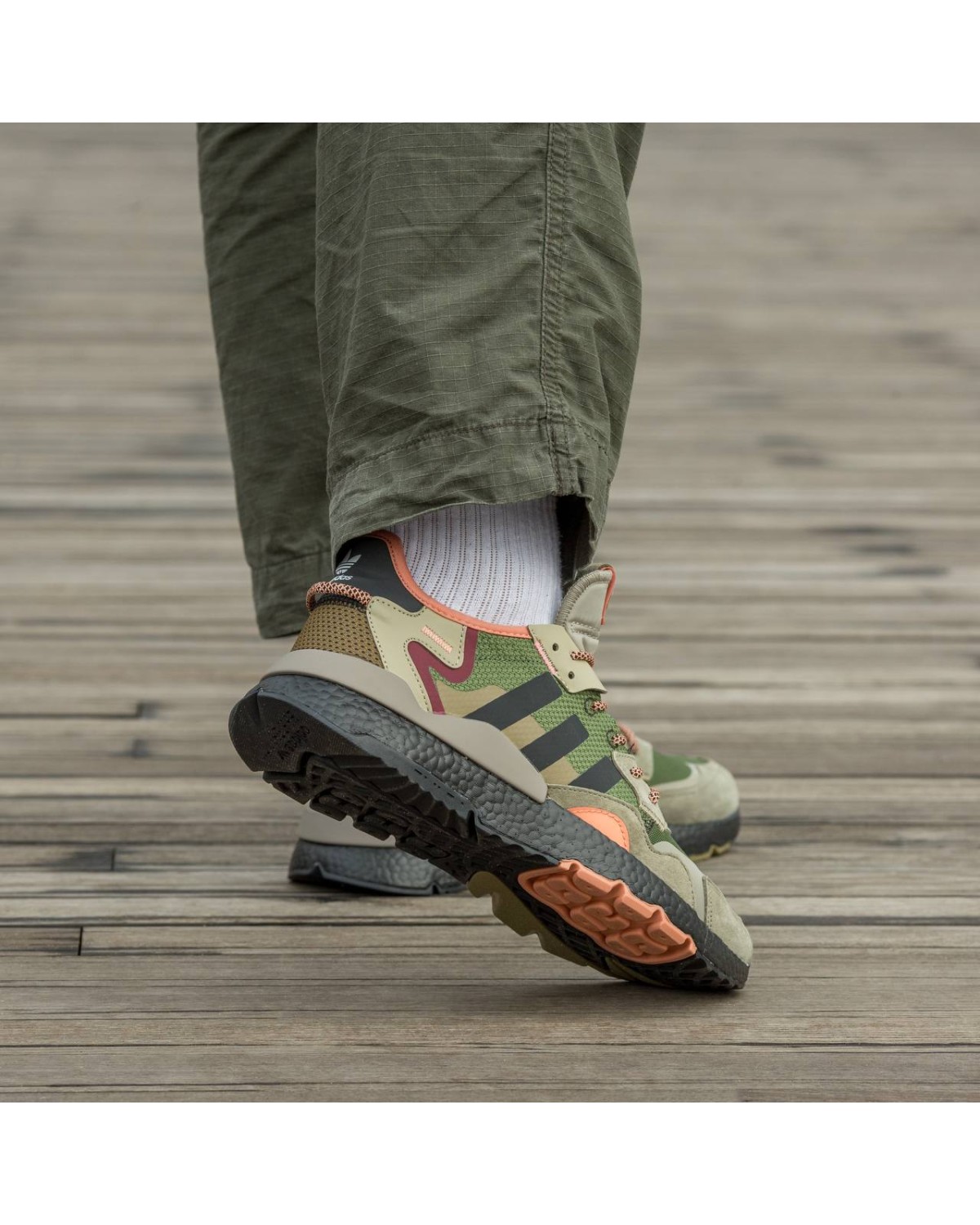 Adidas Nite Jogger Boost Core Black Orange Dark Green