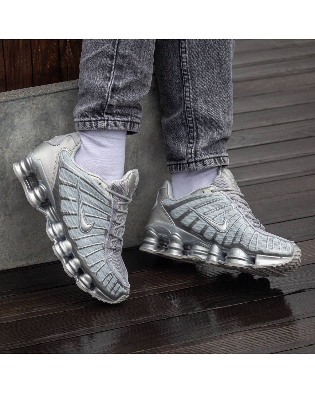 Nike Shox TL White Silver