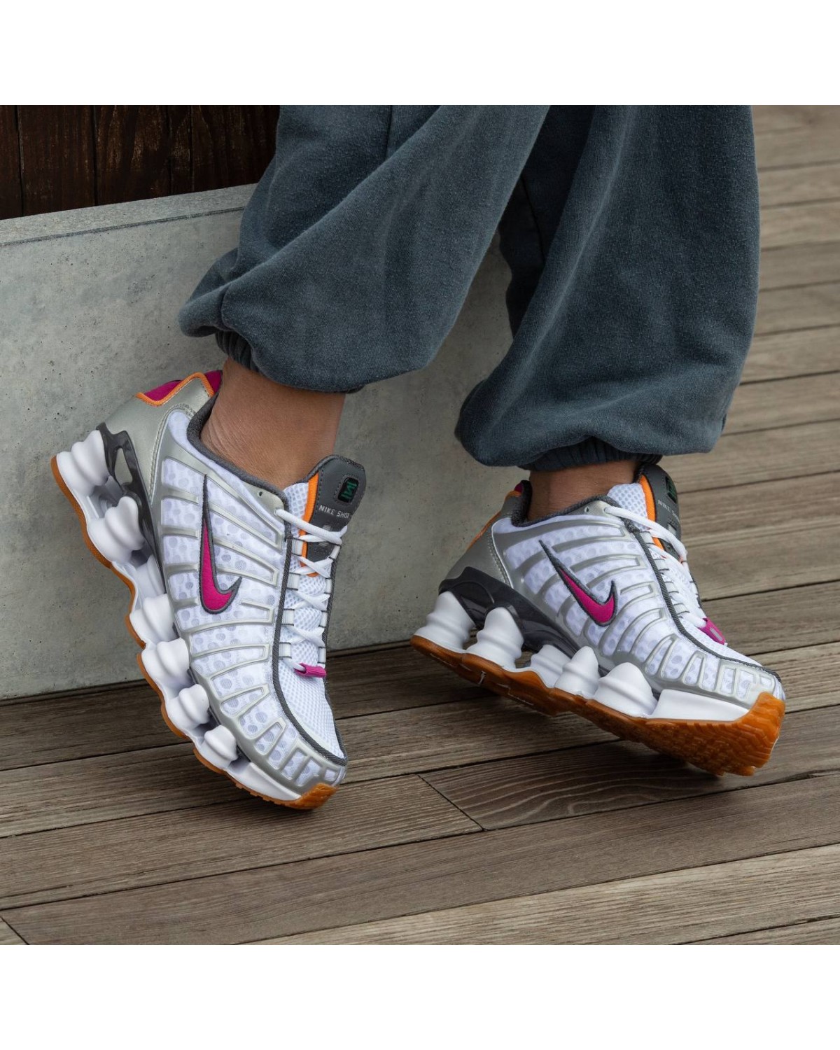 Nike Shox TL White Pink Orange