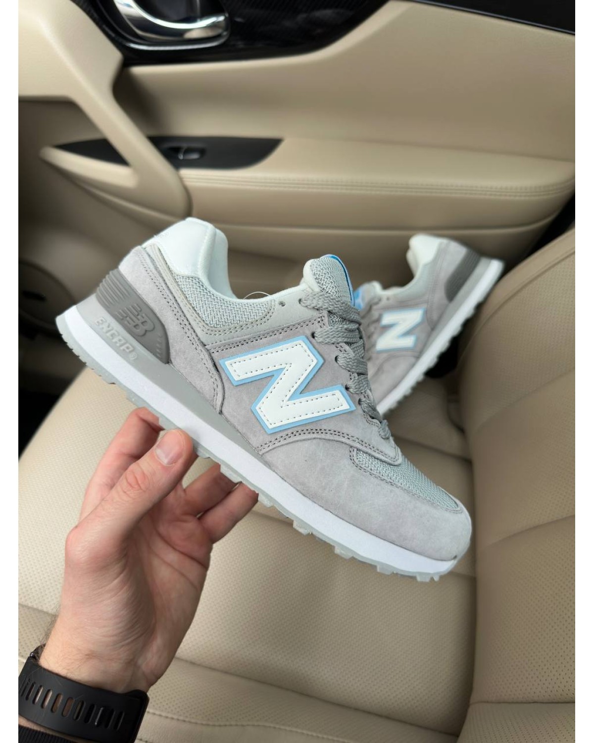 New Balance 574 Light Grey / Blue