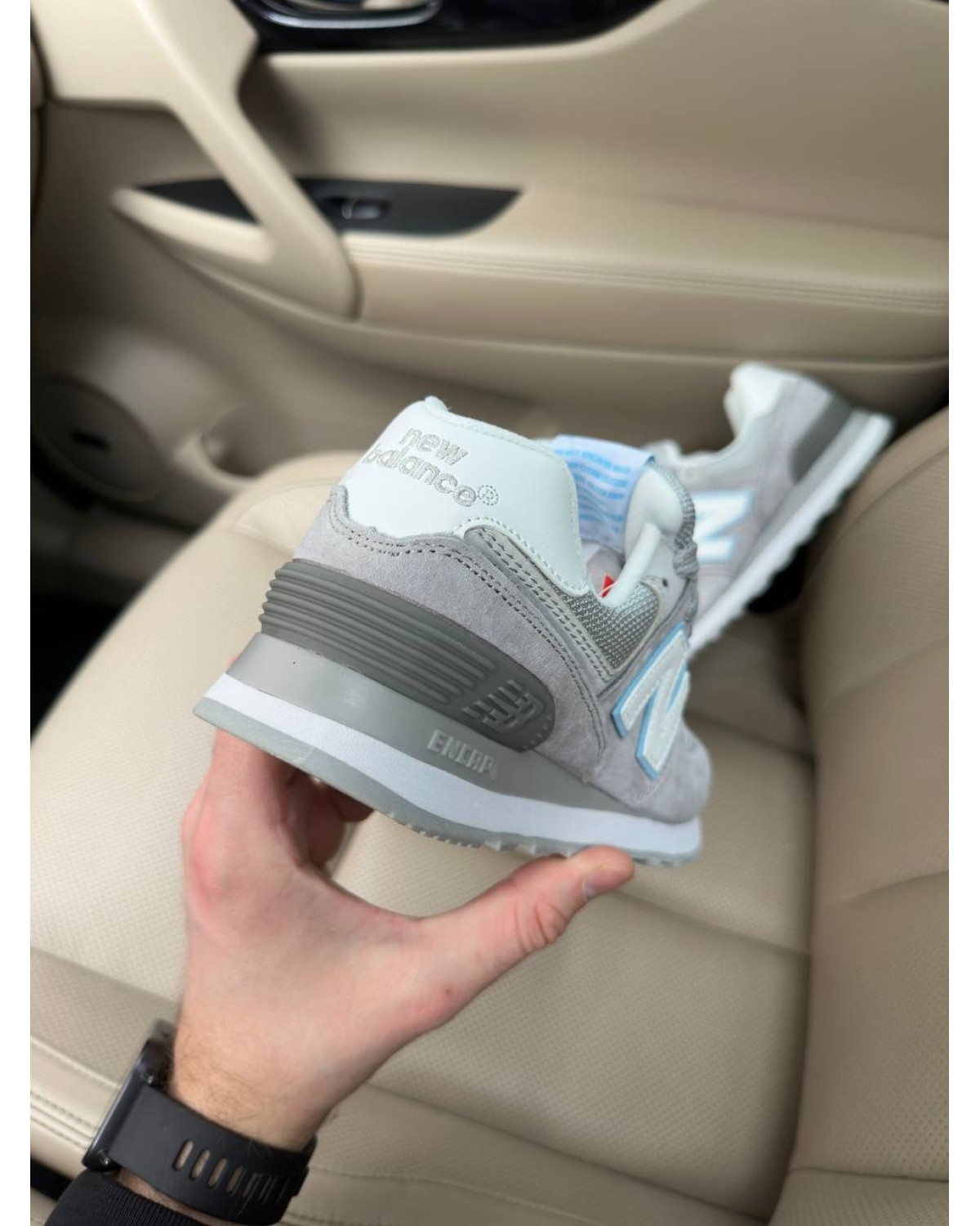 New Balance 574 Light Grey / Blue
