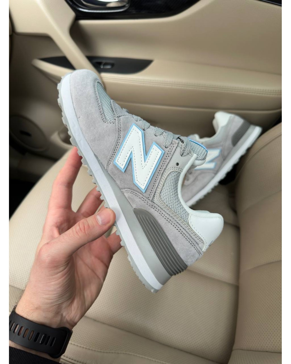 New Balance 574 Light Grey / Blue