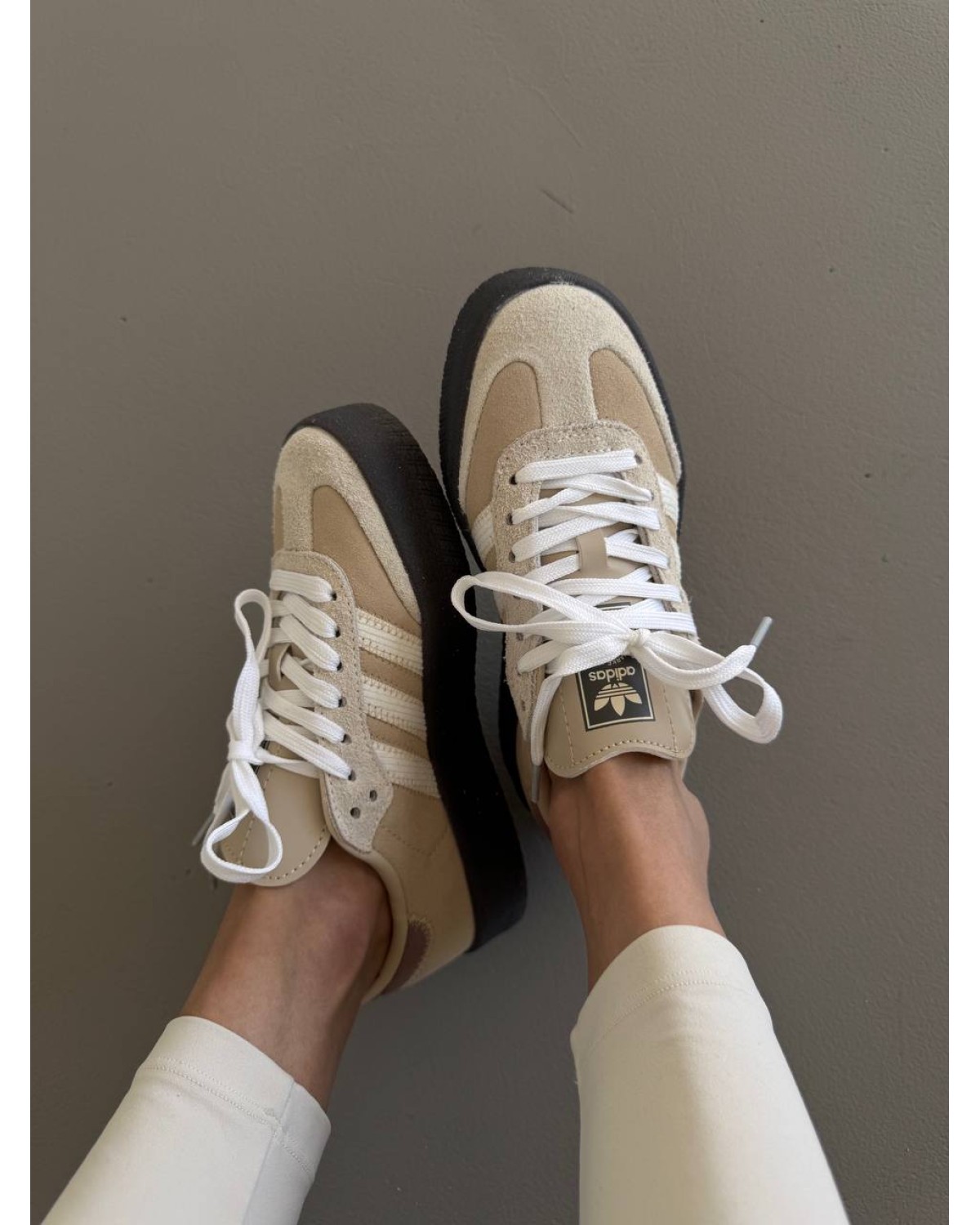 Adidas Samba Beige / Black Platform