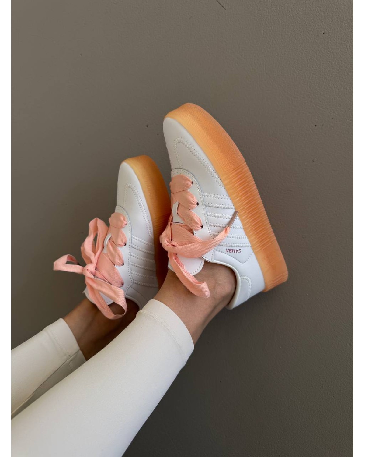 Adidas Samba Platform White / Peach