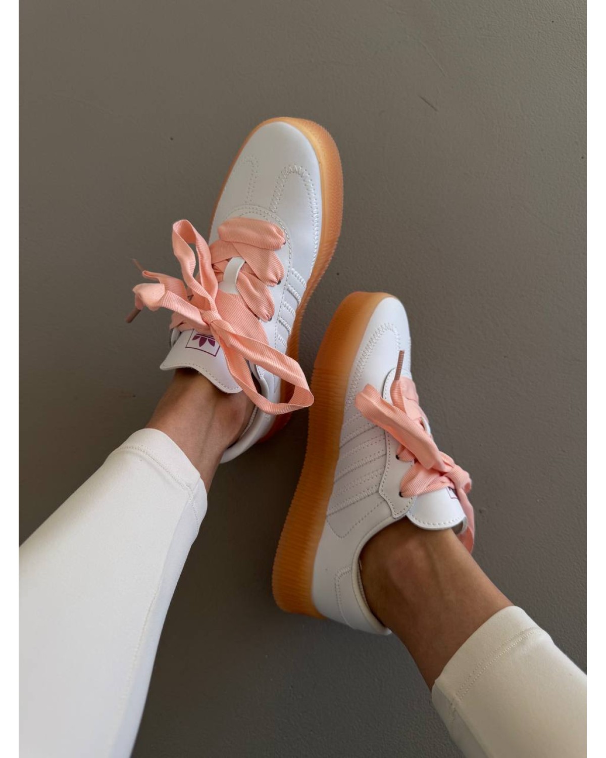 Adidas Samba Platform White / Peach