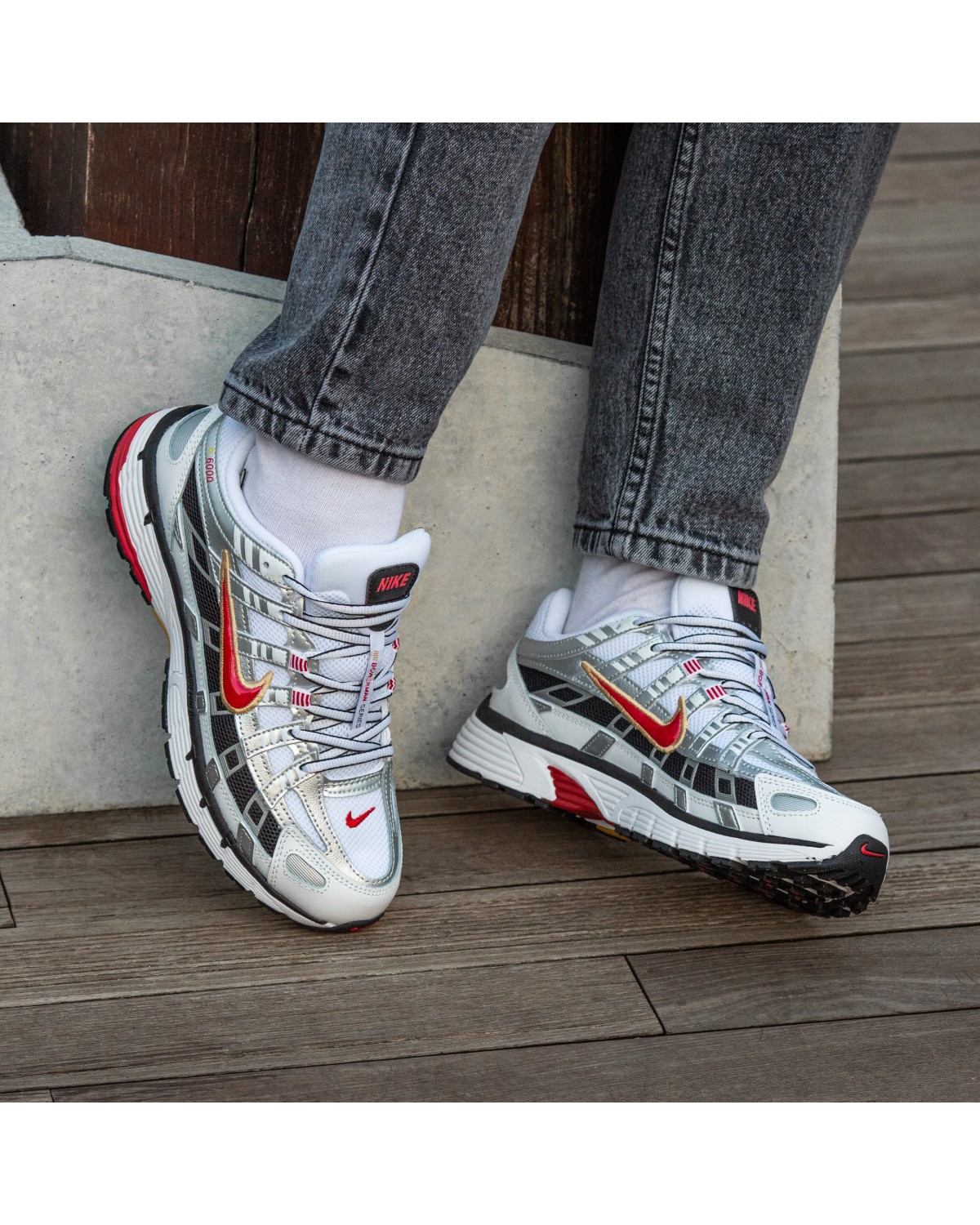 Nike P-6000 White Red