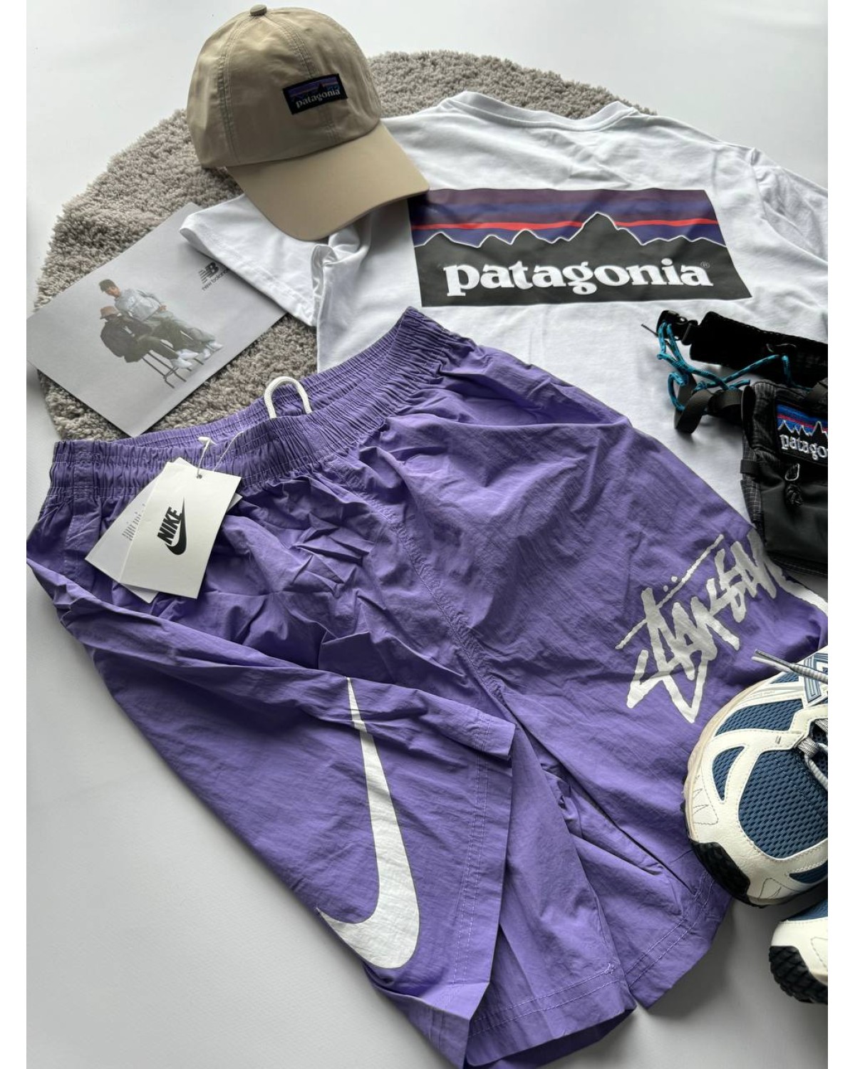 Комплект футболка Patagonia - шорти  Nike - Stussy