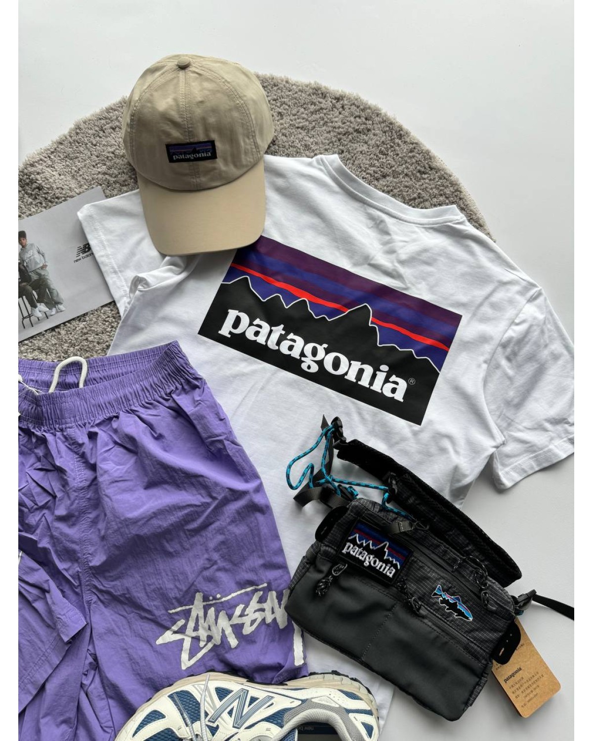 Комплект футболка Patagonia - шорти  Nike - Stussy