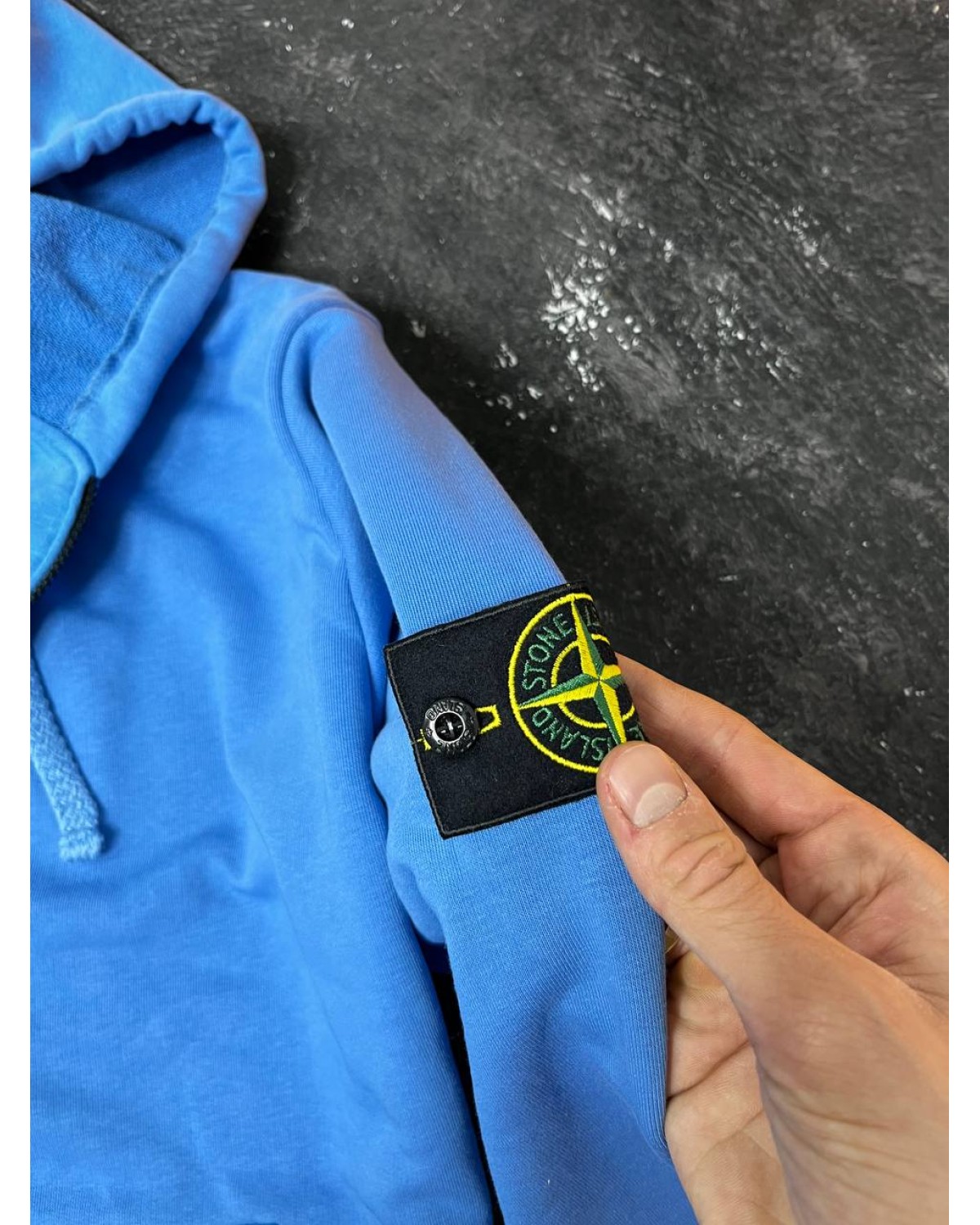 Зіп - худі Stone Island синє COTTON FLEECE ZIP HOODIE SWEATER - PERIWINKLE