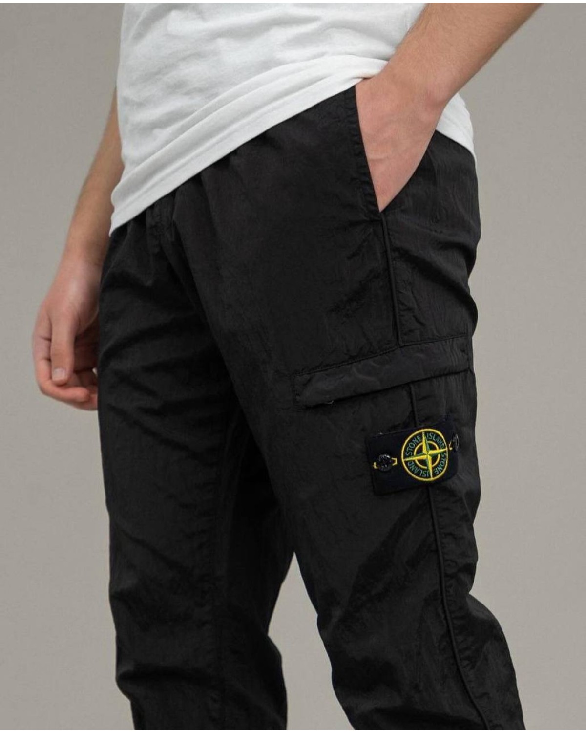 Штани карго Stone Island NYLON METAL чорні