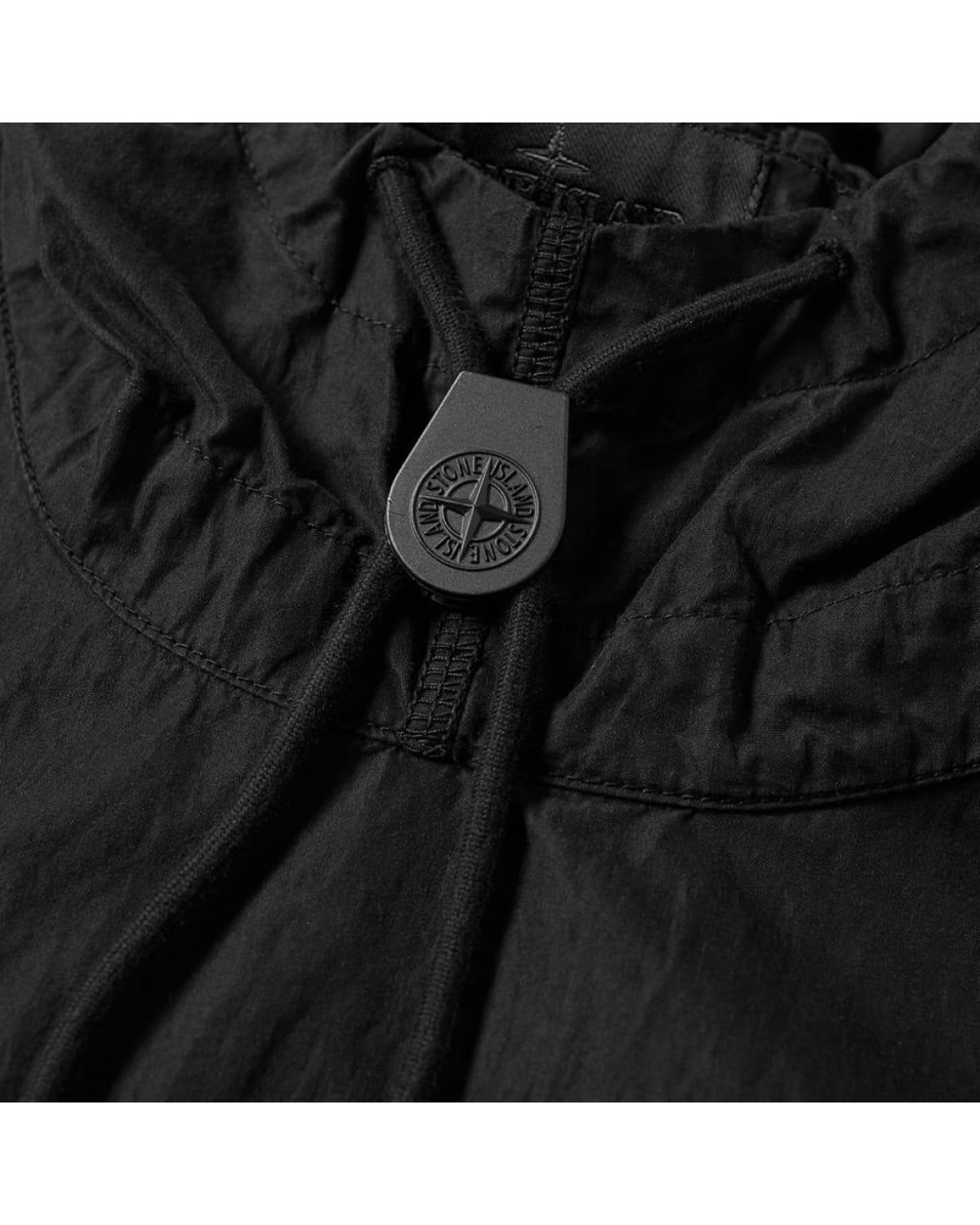 Анорак Stone Island чорний RESIN COTTON POPOVER