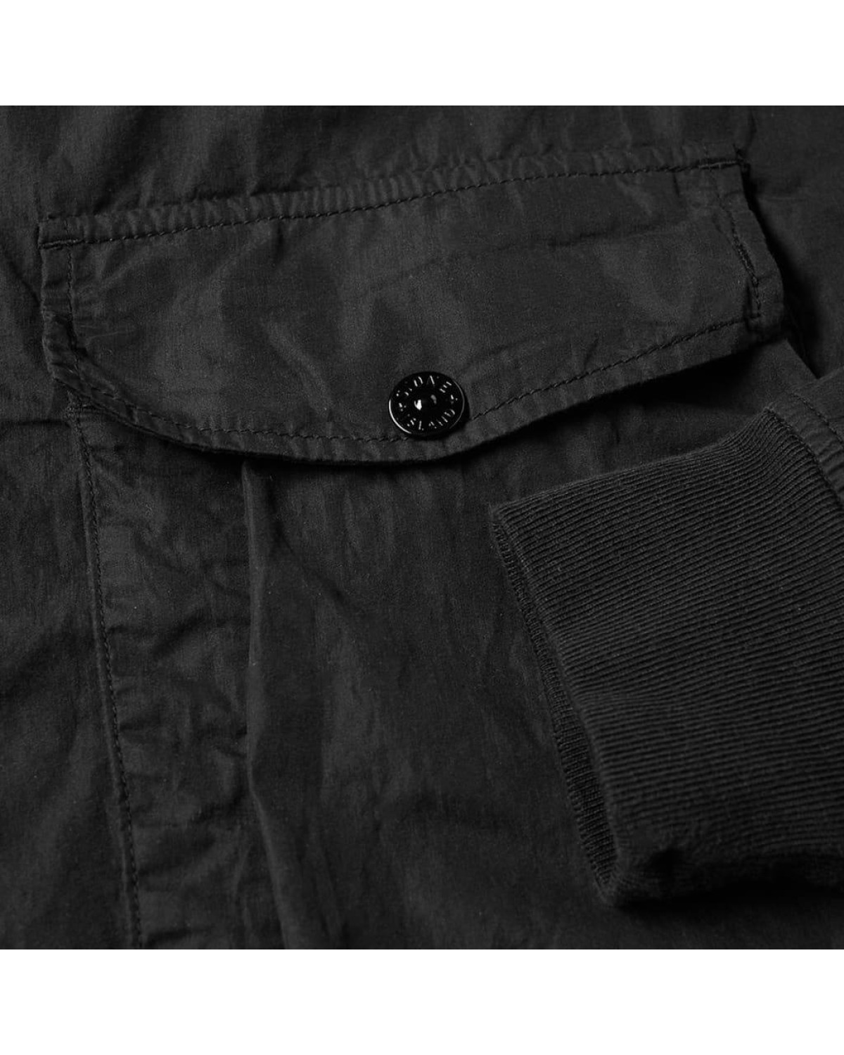 Анорак Stone Island чорний RESIN COTTON POPOVER