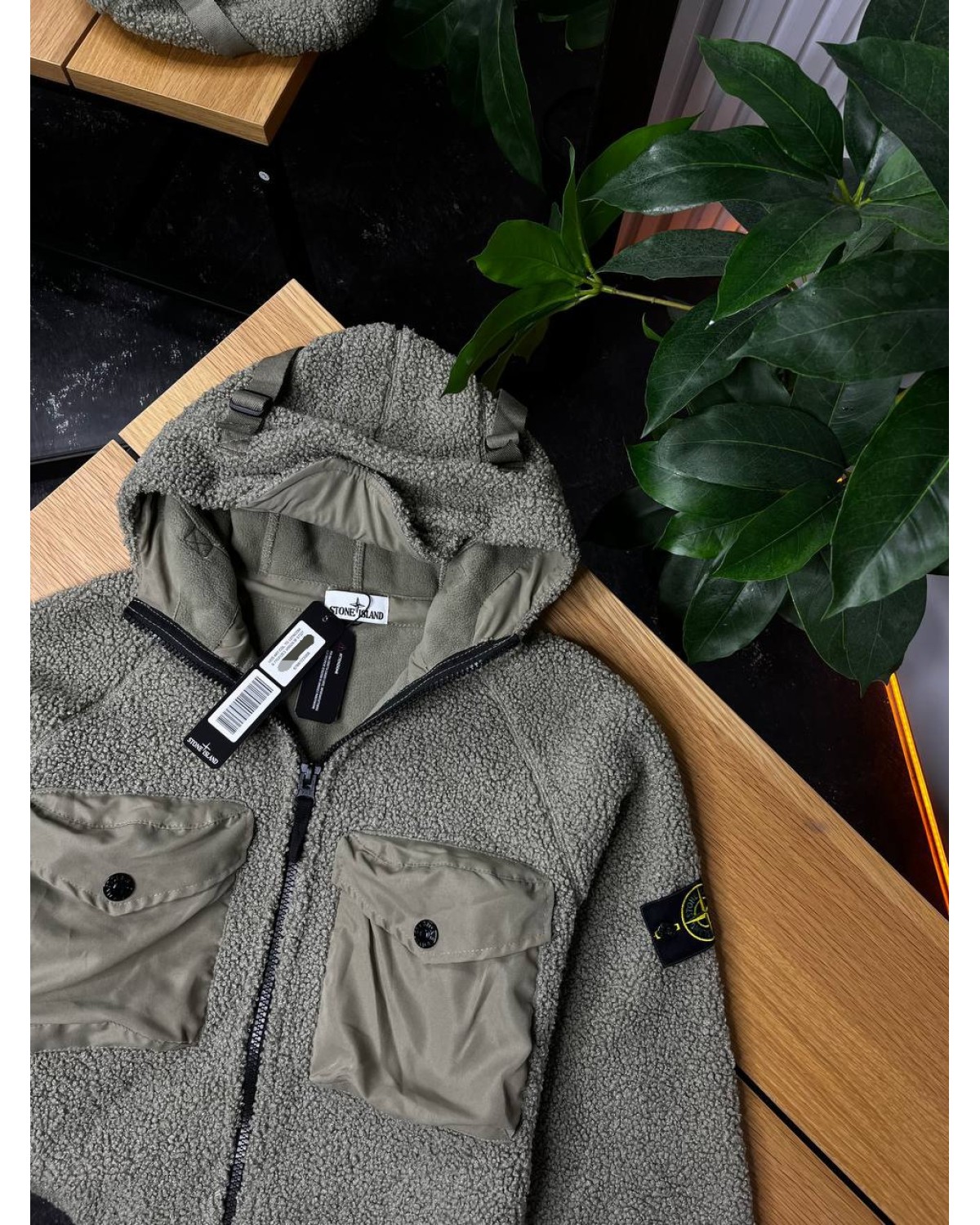 Зіп - худі  Stone Island FLEECE JACKET ALIGATOR GREEN