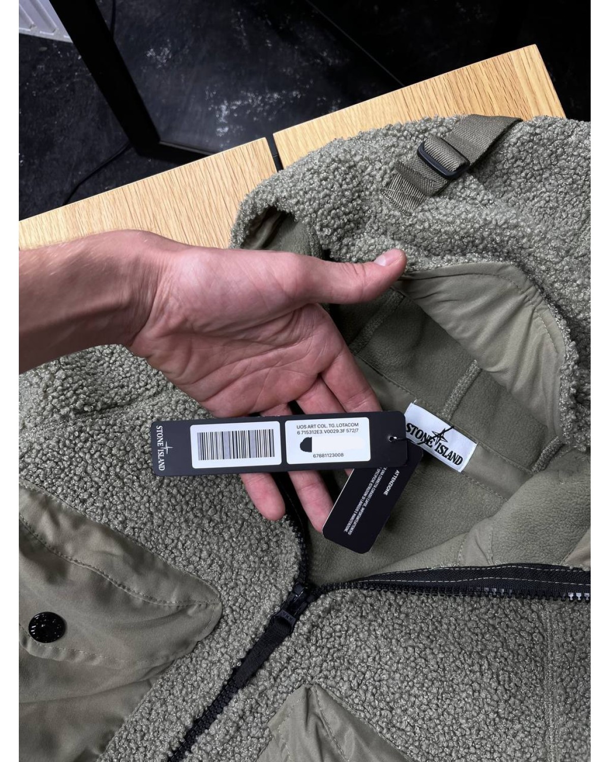 Зіп - худі  Stone Island FLEECE JACKET ALIGATOR GREEN