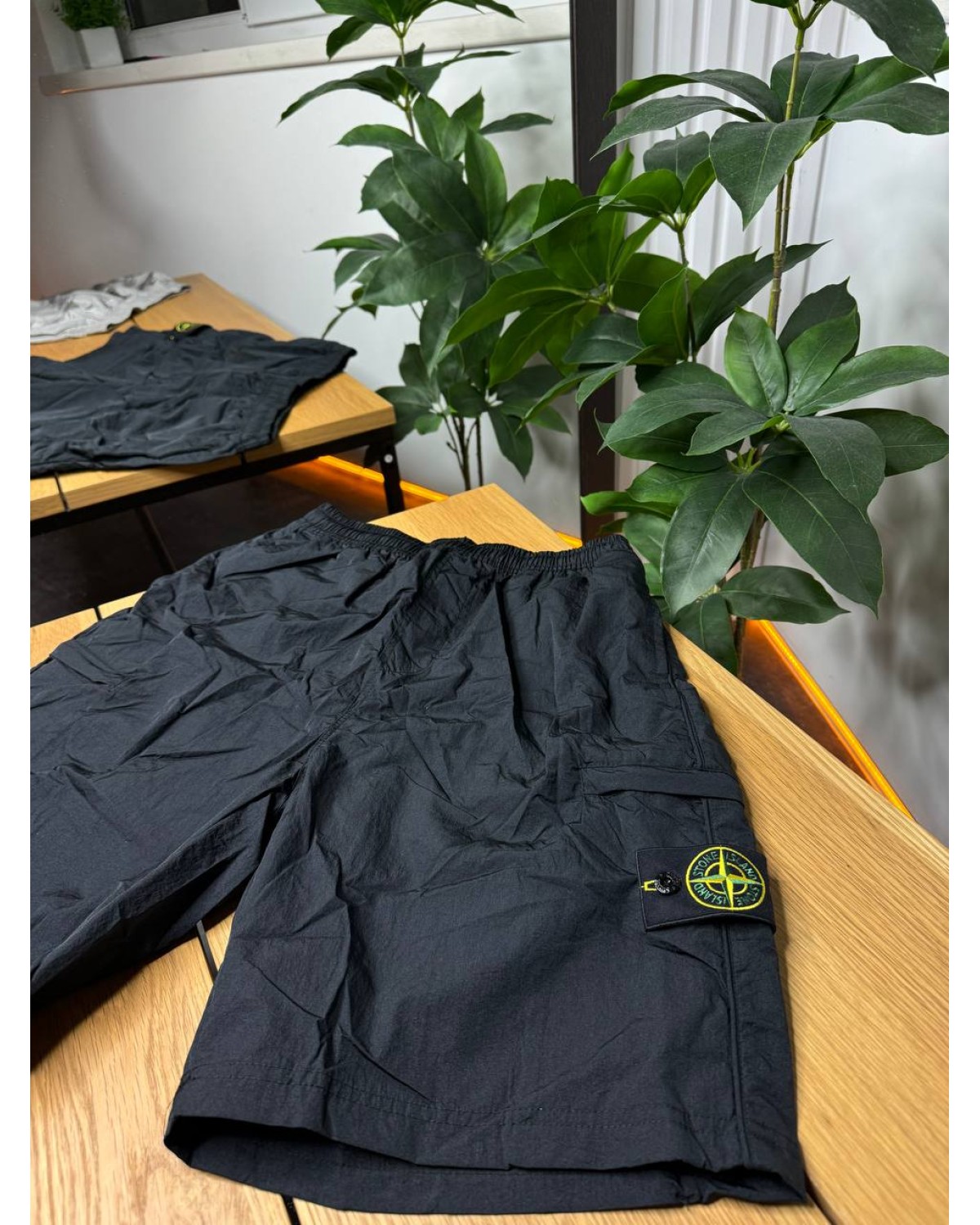 Шорти Карго  Stone Island nylon metal чорні